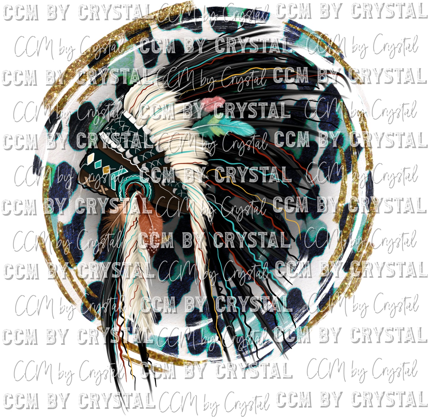 Headdress Cowhide Print Ready to Press Transfer
