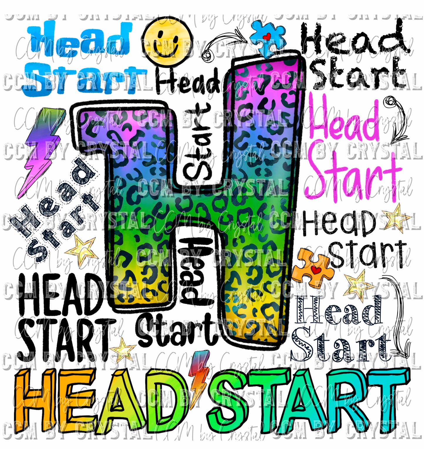 Head Start Big H Print Ready To Press Transfer