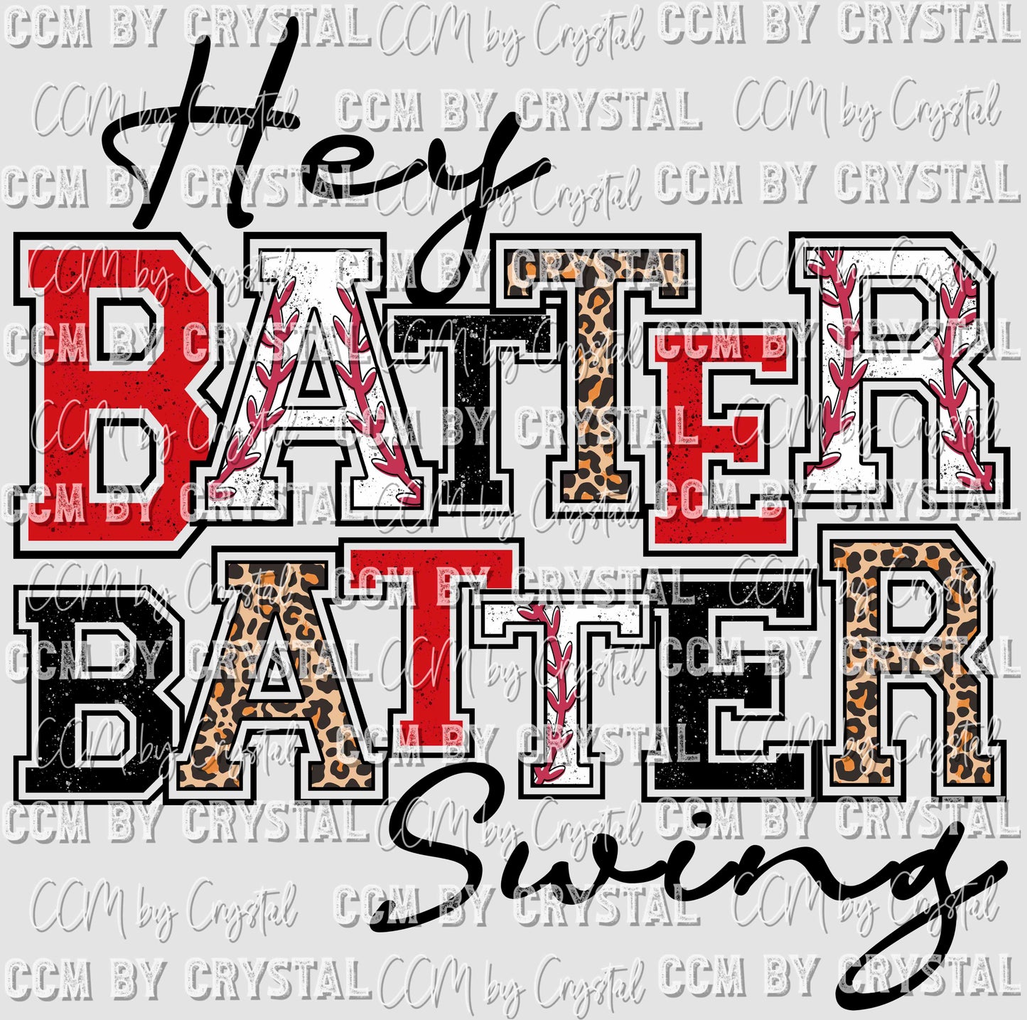 Hey Batter Batter Swing Baseball Ready to Press Transfer