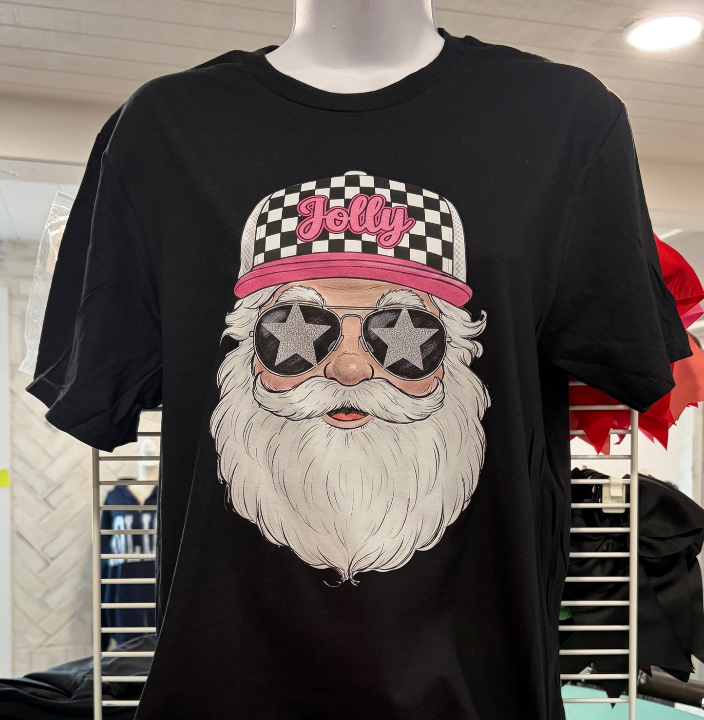 Santa Jolly Trucker Hat Christmas T Shirt, Long Sleeve, Sweatshirt