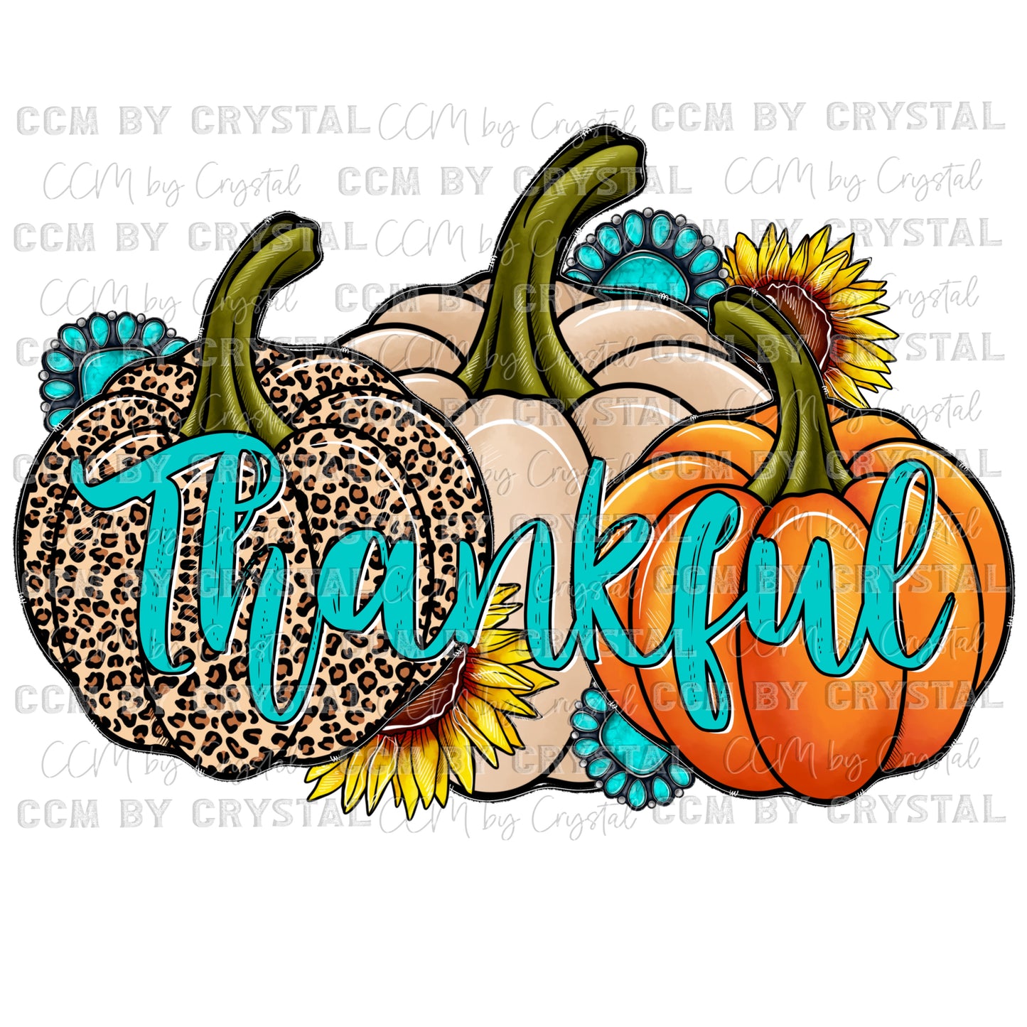 Thankful Fall Pumpkins Ready to Press Transfer