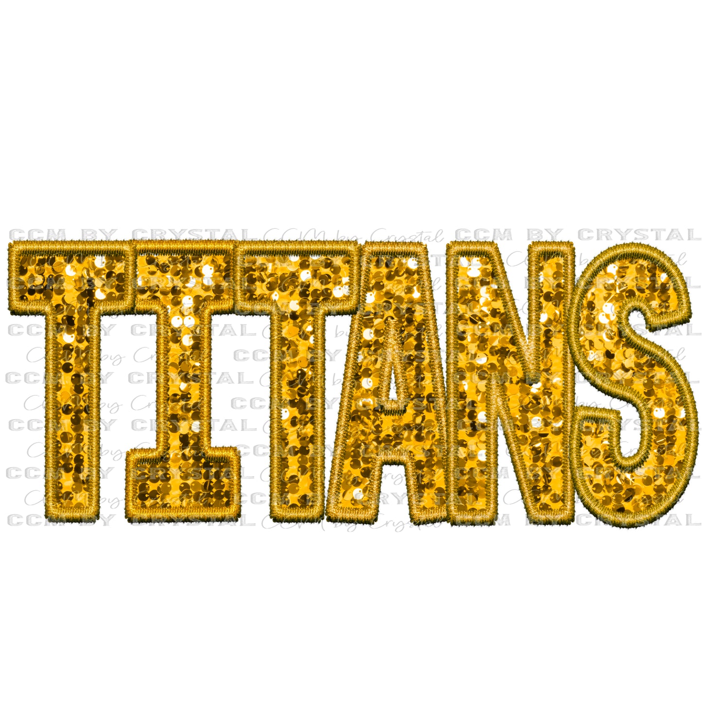 Titans Gold Mascot Faux Sequins Faux Embroidery PNG Digital File ONLY