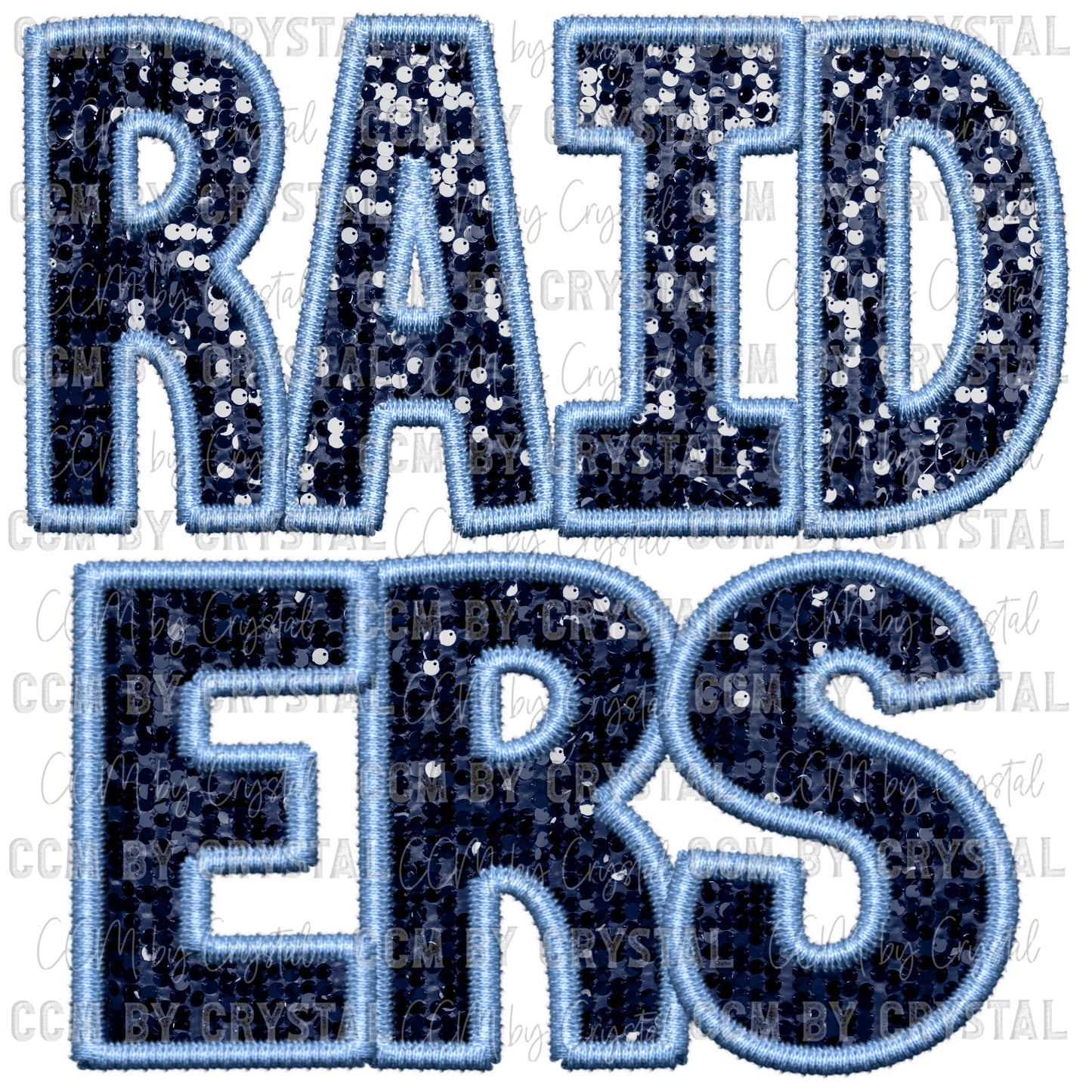 Raiders Faux Sequins Faux Embroidery PNG Digital File ONLY
