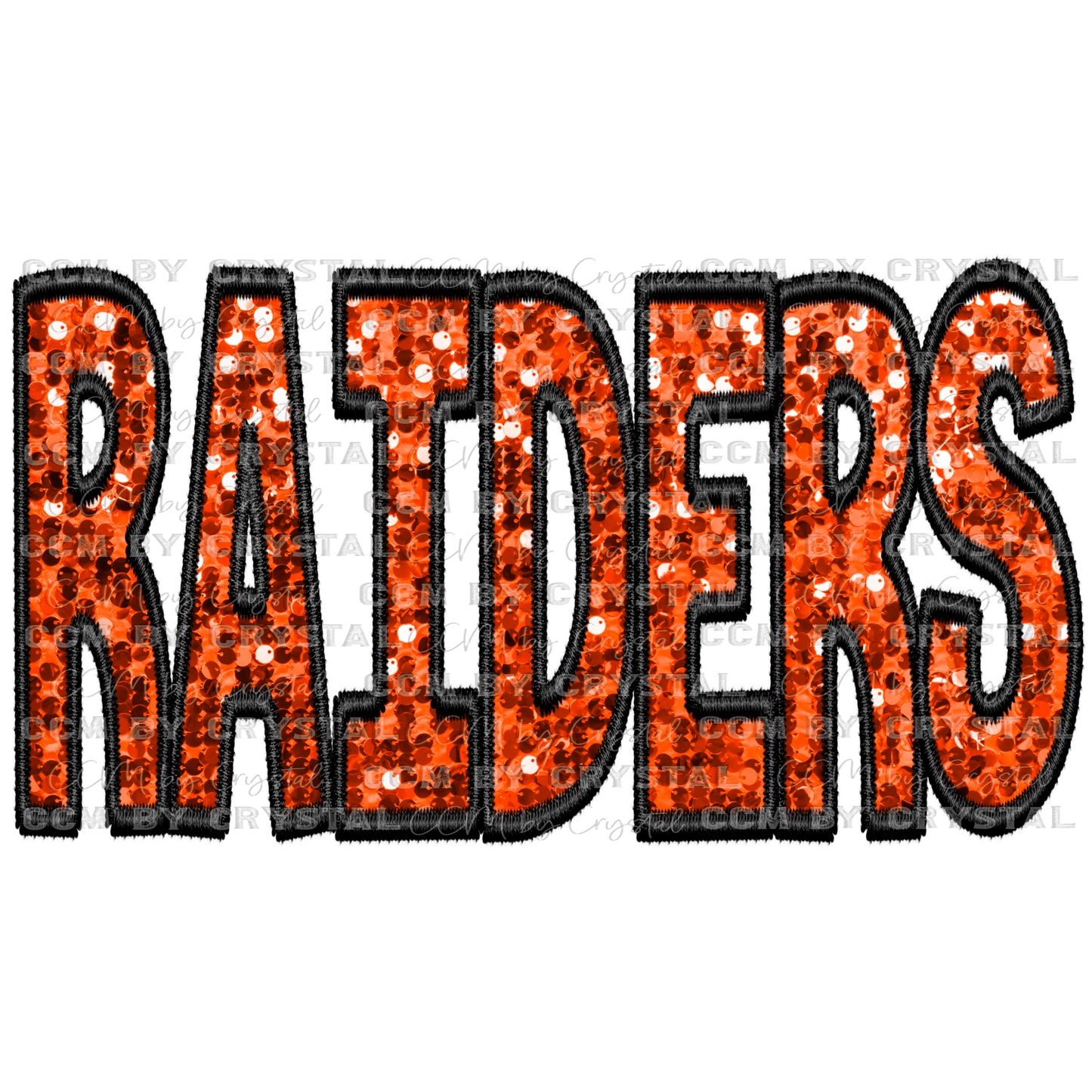 Raiders Faux Embroidery Faux Sequins PNG Digital File ONLY