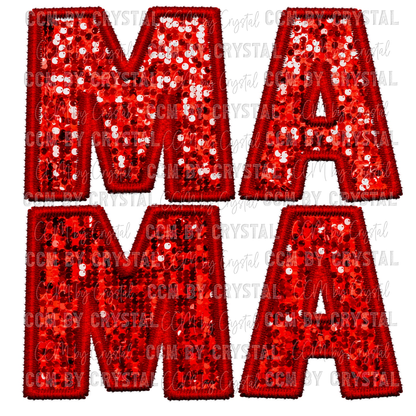 Mama Faux Embroidery Faux Sequins PNG Digital File ONLY