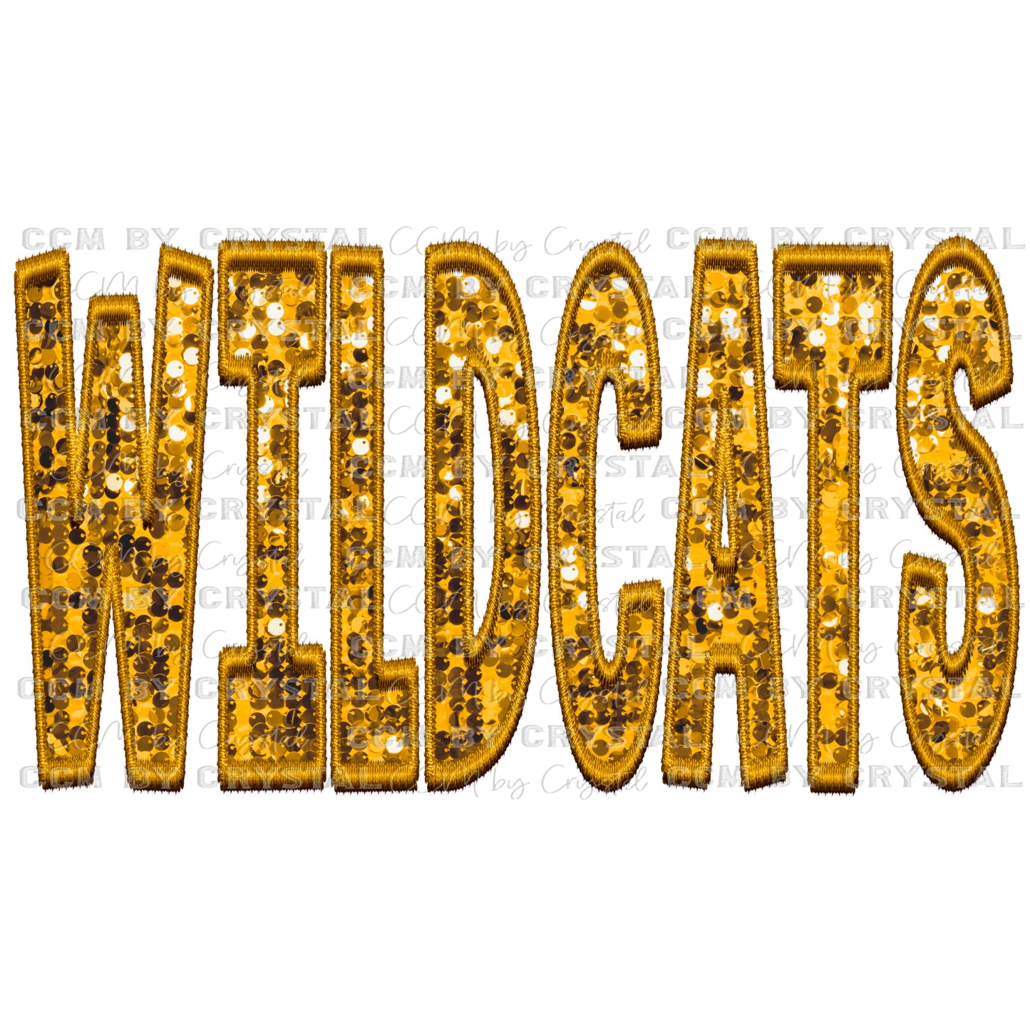 Wildcats Faux Embroidery Faux Sequins Ready To Press Transfer