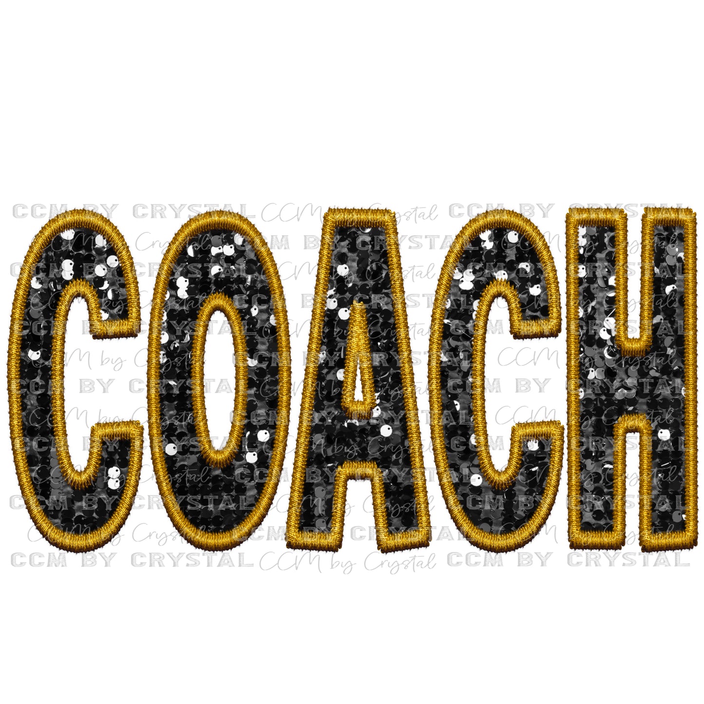 Coach Faux Embroidery Faux Sequins Ready To Press Transfer DTF Sublimation
