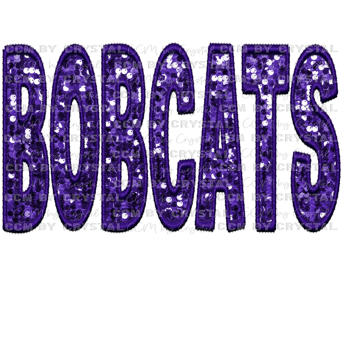 Bobcats Faux Sequins Faux Embroidery Ready to Press Transfer DTF Transfer Sublimation Transfer