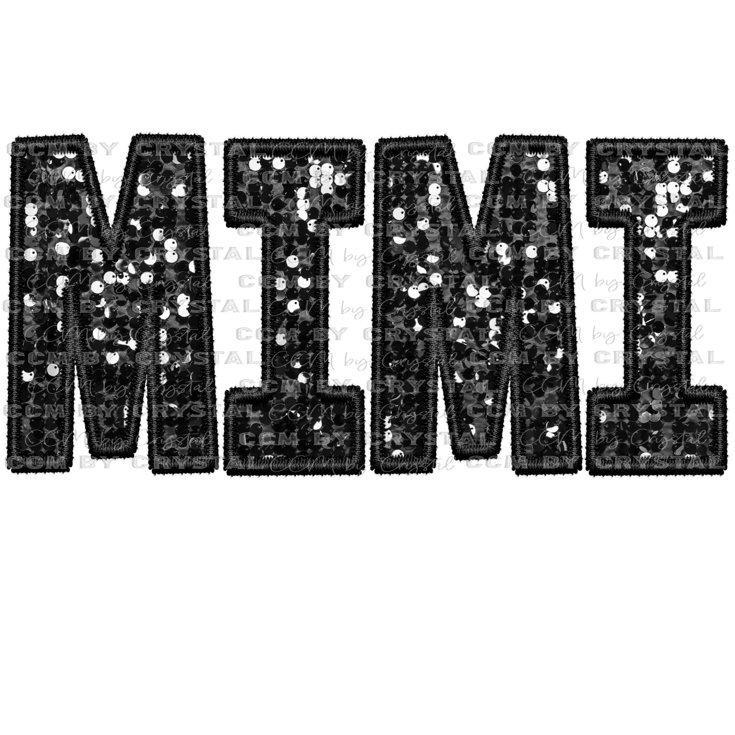 Mimi Faux Embroidery Faux Sequins Ready to Press Transfer DTF Transfer Sublimation Transfer