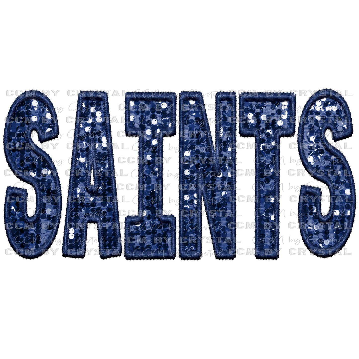 Saints Faux Embroidery Faux Sequins Ready to Press Transfer DTF Transfer Sublimation Transfer