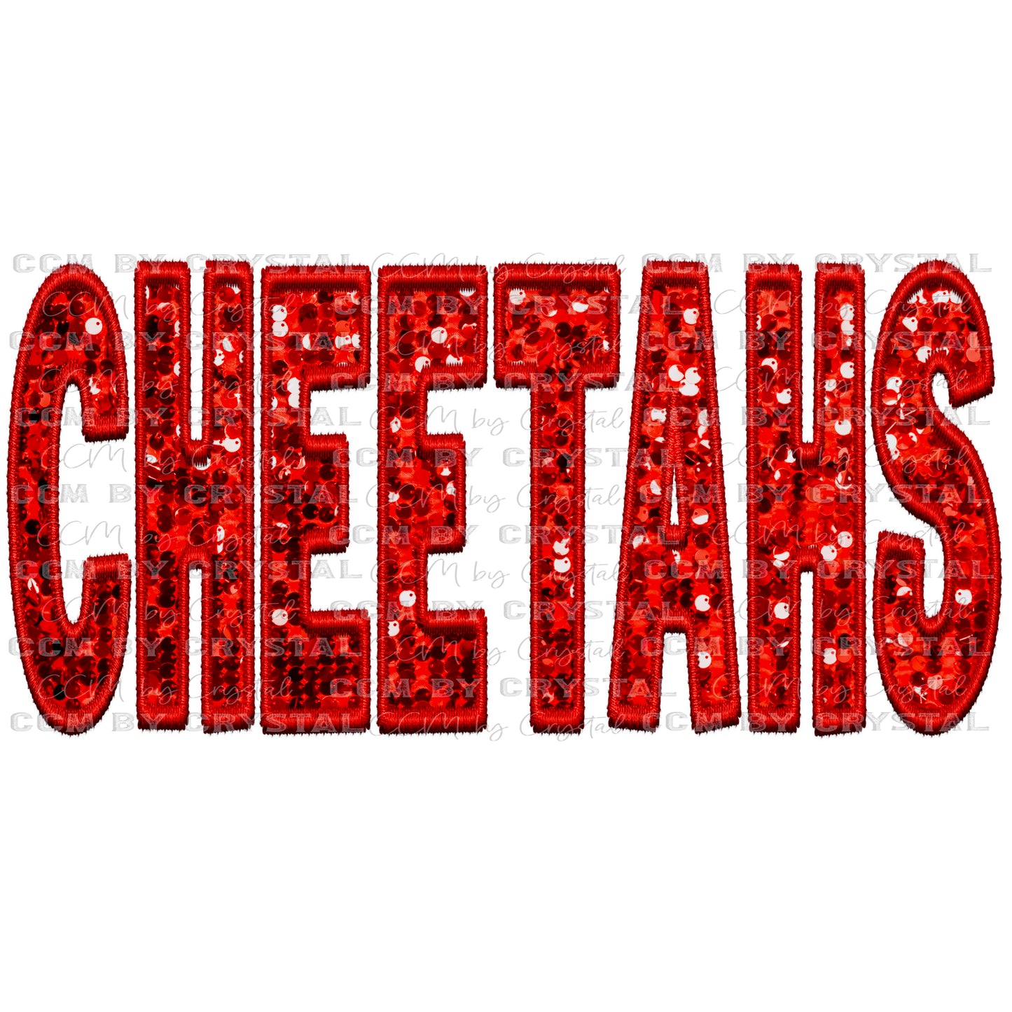 Cheetahs Faux Embroidery Faux Sequins PNG Digital File ONLY