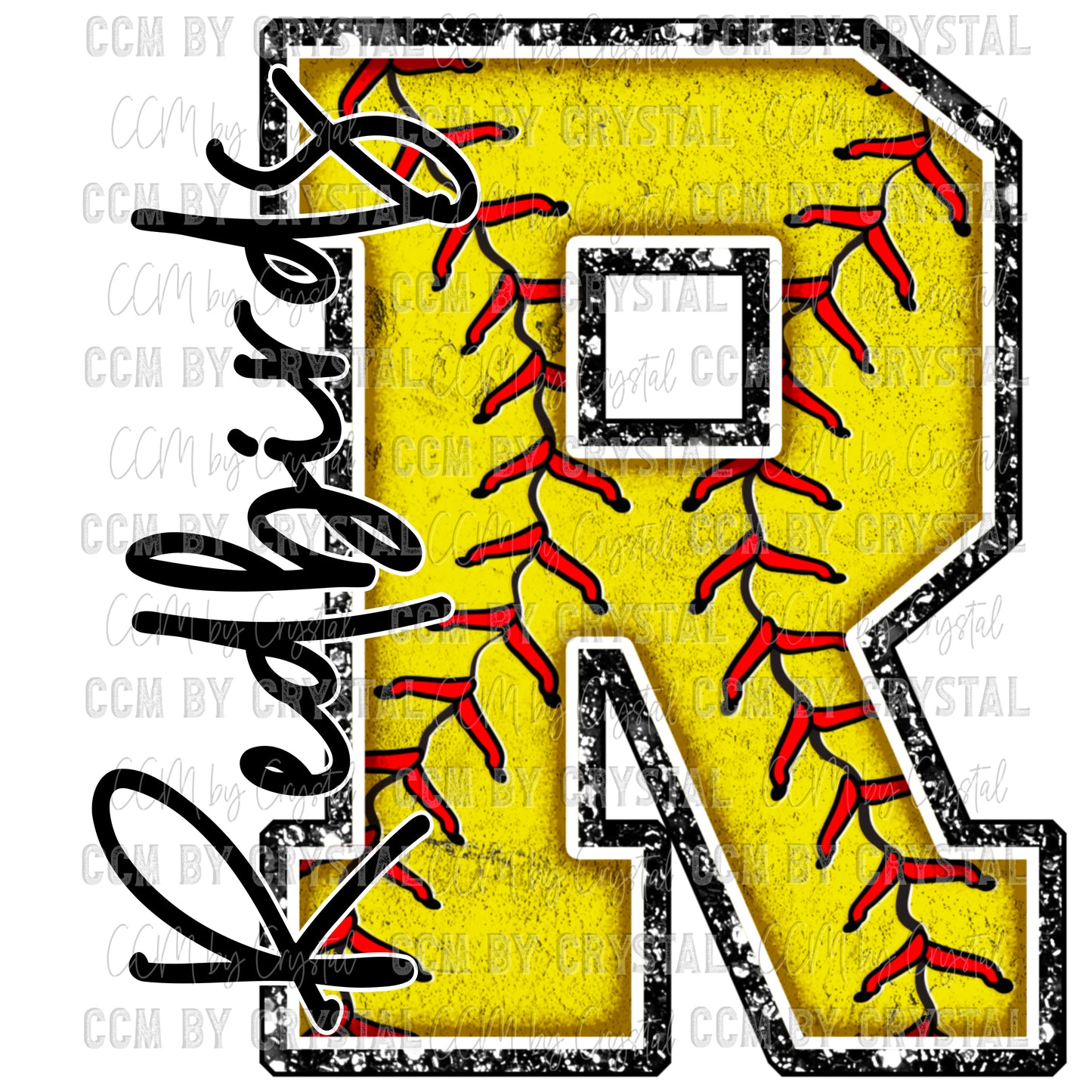 R Redbirds Softball Ready to Press Transfer DTF Transfer Sublimation Transfer