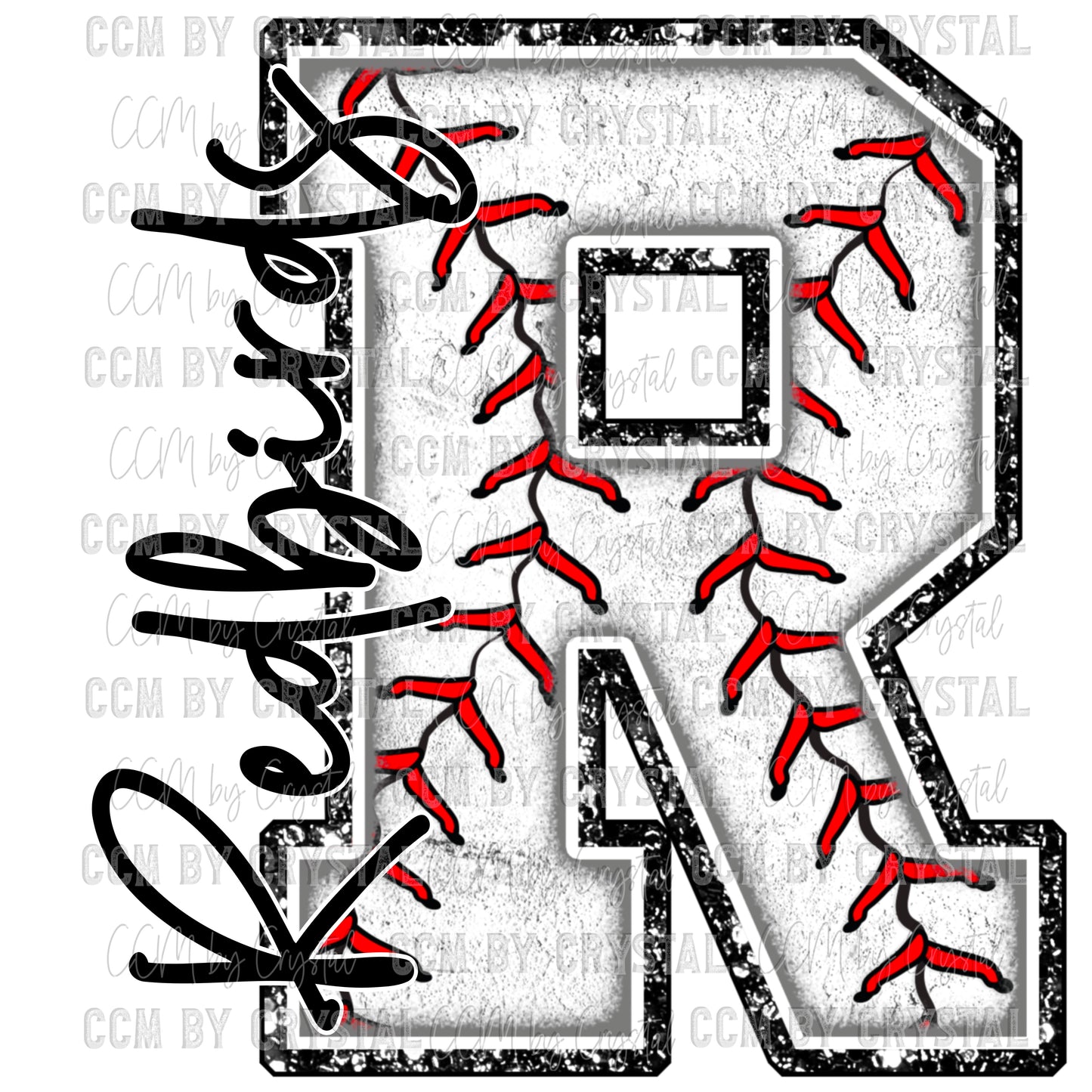 R Redbirds Baseball PNG Digital File ONLY