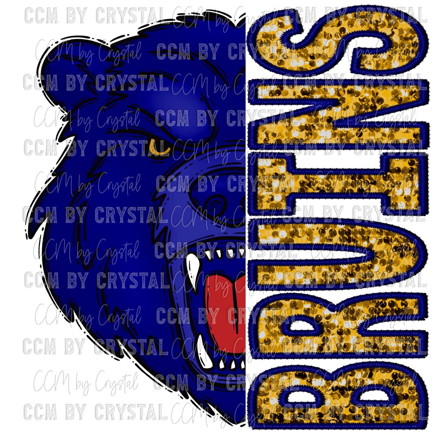 Bruins Faux Sequins Faux Embroidery Mascot Ready to Press Transfer