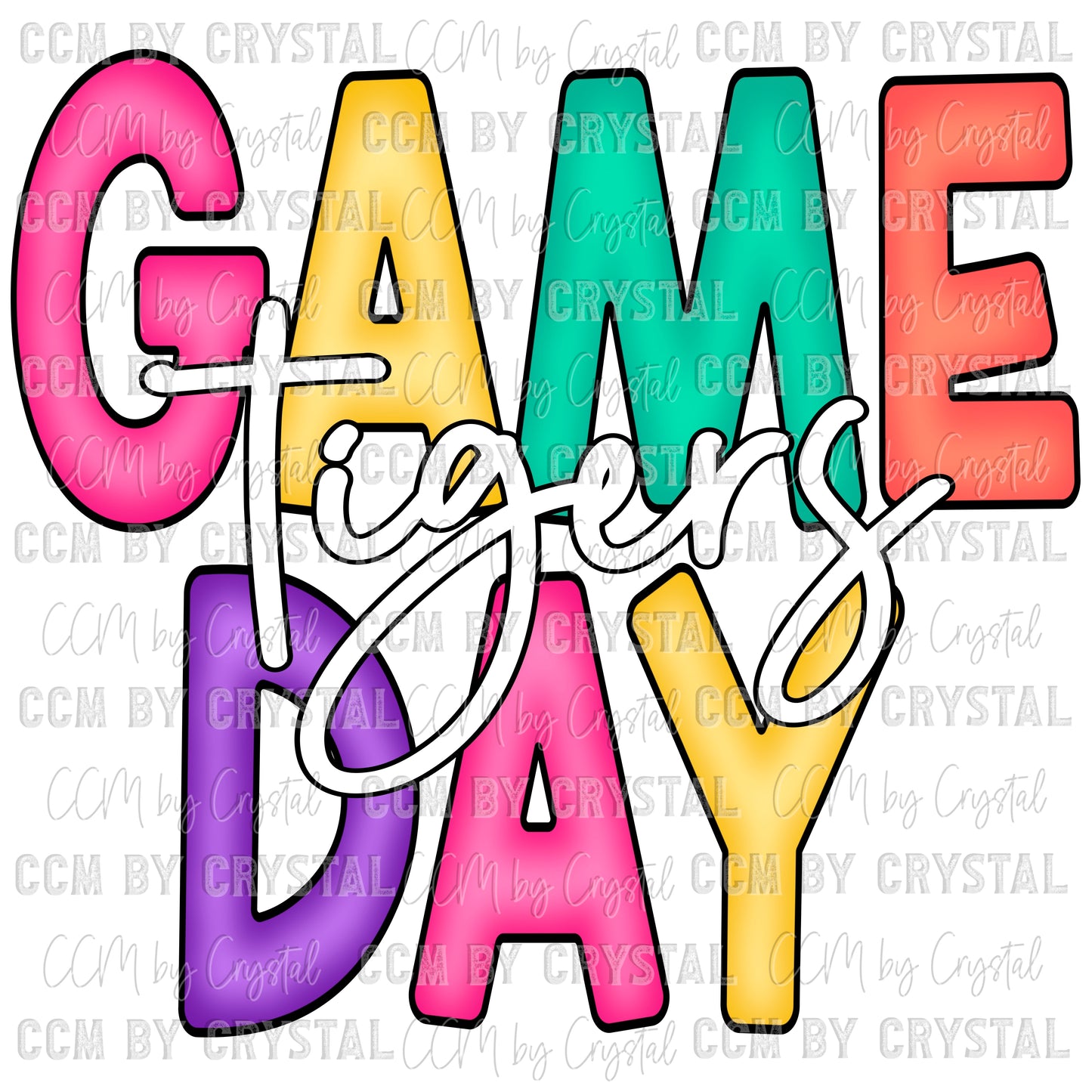 Game Day Tigers Mascot Ready to Press Transfer DTF Transfer Sublimation Transfer