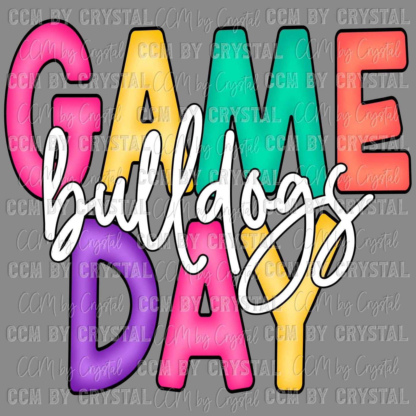 Game Day Bulldogs Football Mascot Ready to Press Transfer DTF Transfer Sublimation Transfer