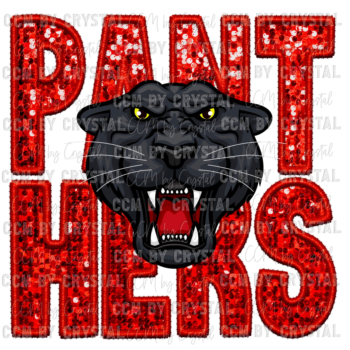 Panthers Faux Sequins Faux Embroidery PNG Digital Download