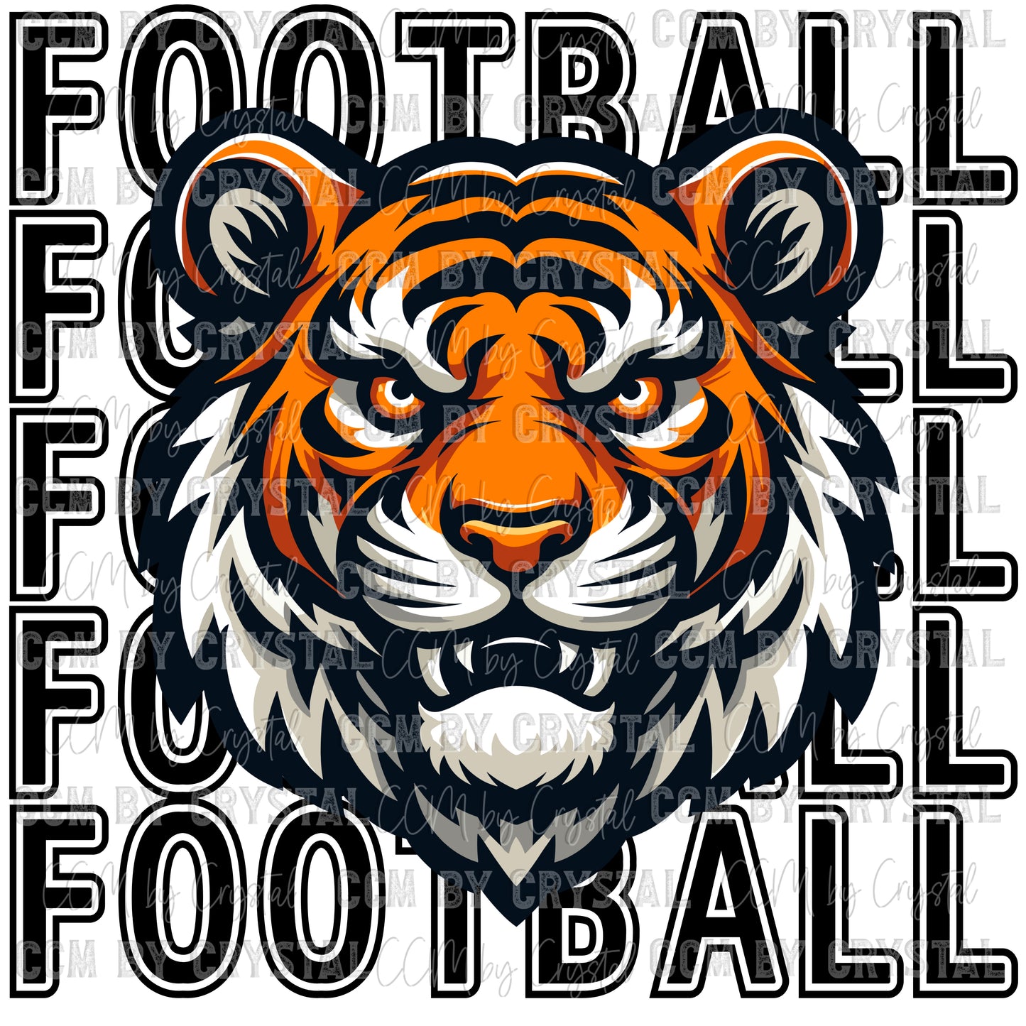 Tigers Football PNG Digital Download