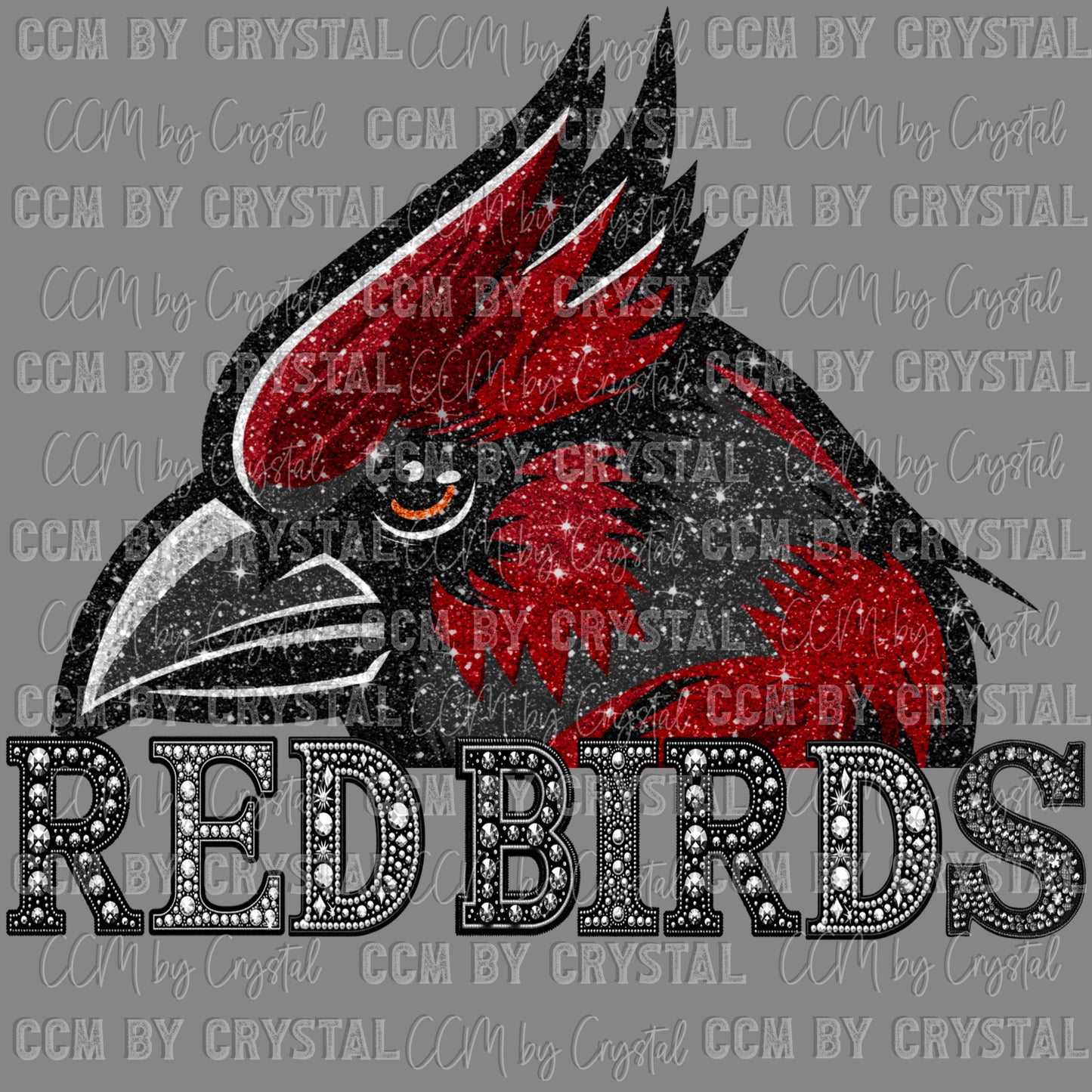Red Birds Mascot Ready to Press Transfer DTF Transfer Sublimation Transfer