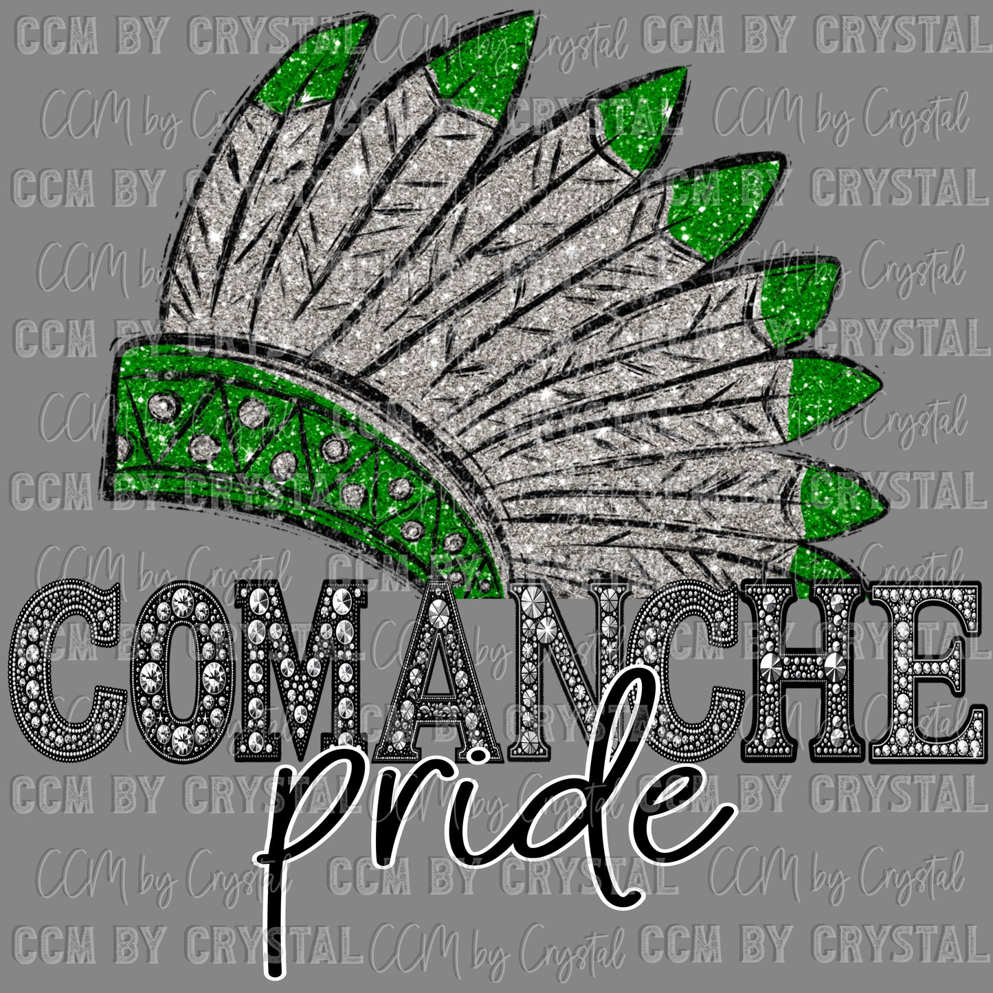 Comanche Pride Mascot Ready to Press Transfer DTF Transfer Sublimation Transfer