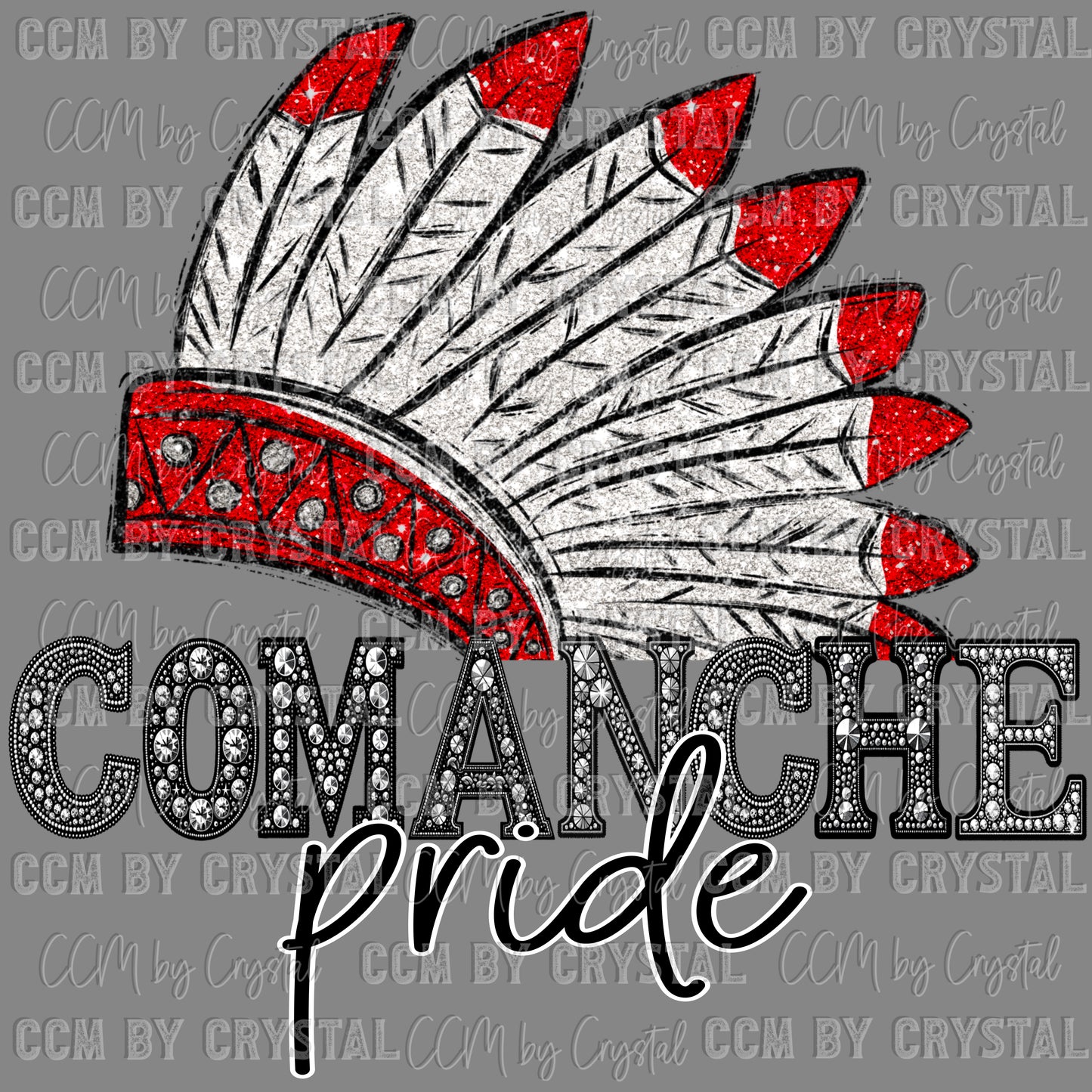 Comanche Pride Mascot Ready to Press Transfer DTF Transfer Sublimation Transfer