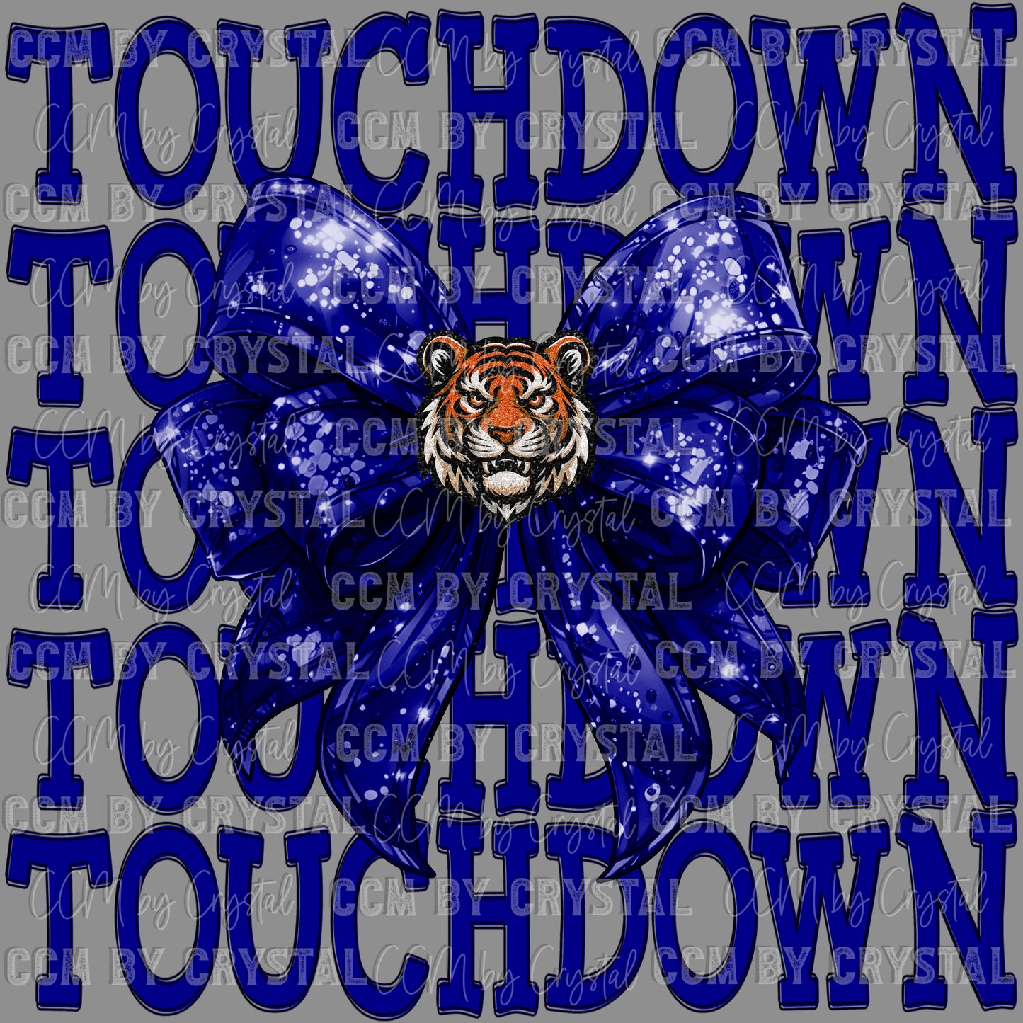 Touchdown Tiger Bow Coquette Bow Ready to Press Transfer DTF Transfer Sublimation Transfer