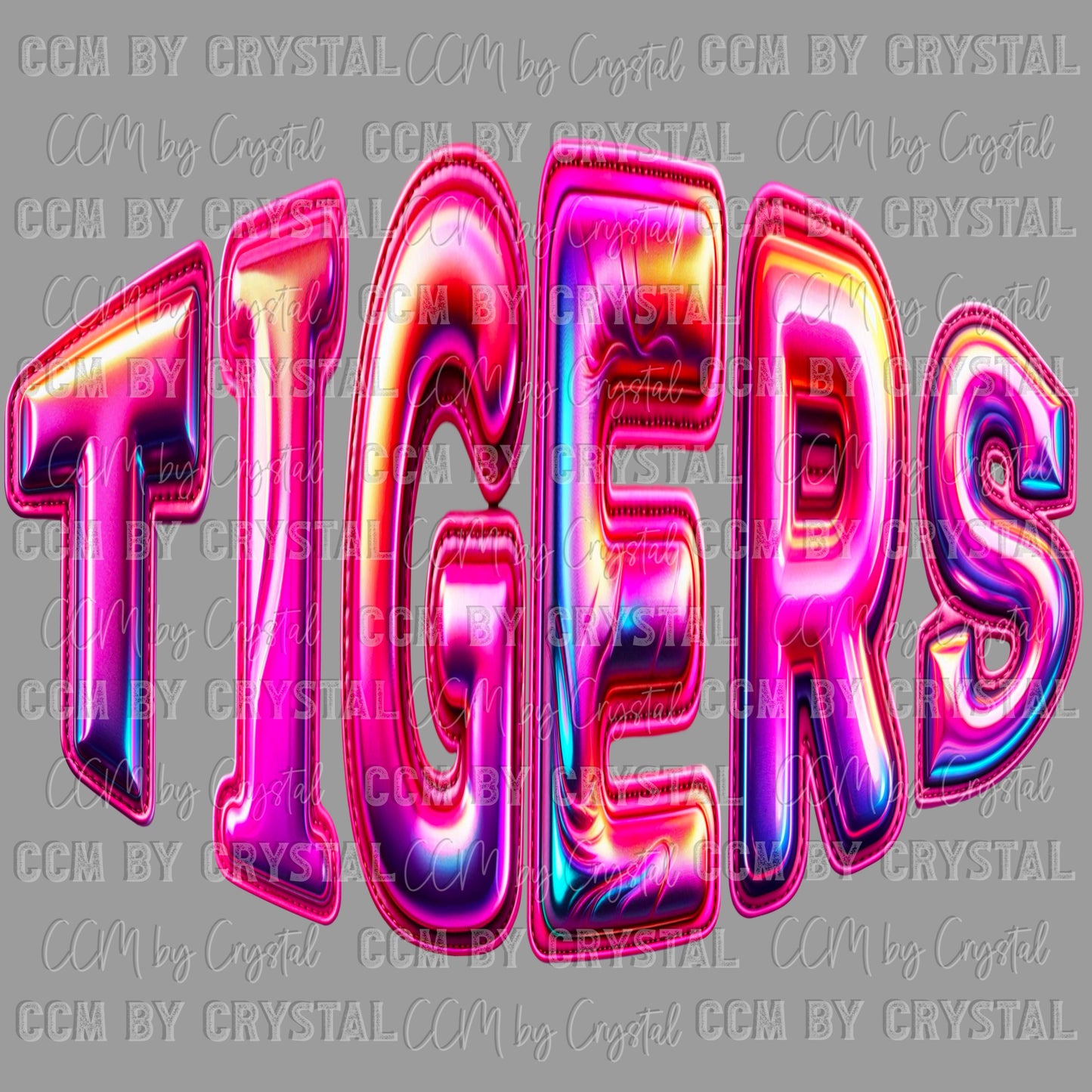 Tigers Holographic Pink Ready to Press Transfer DTF Transfer Sublimation Transfer