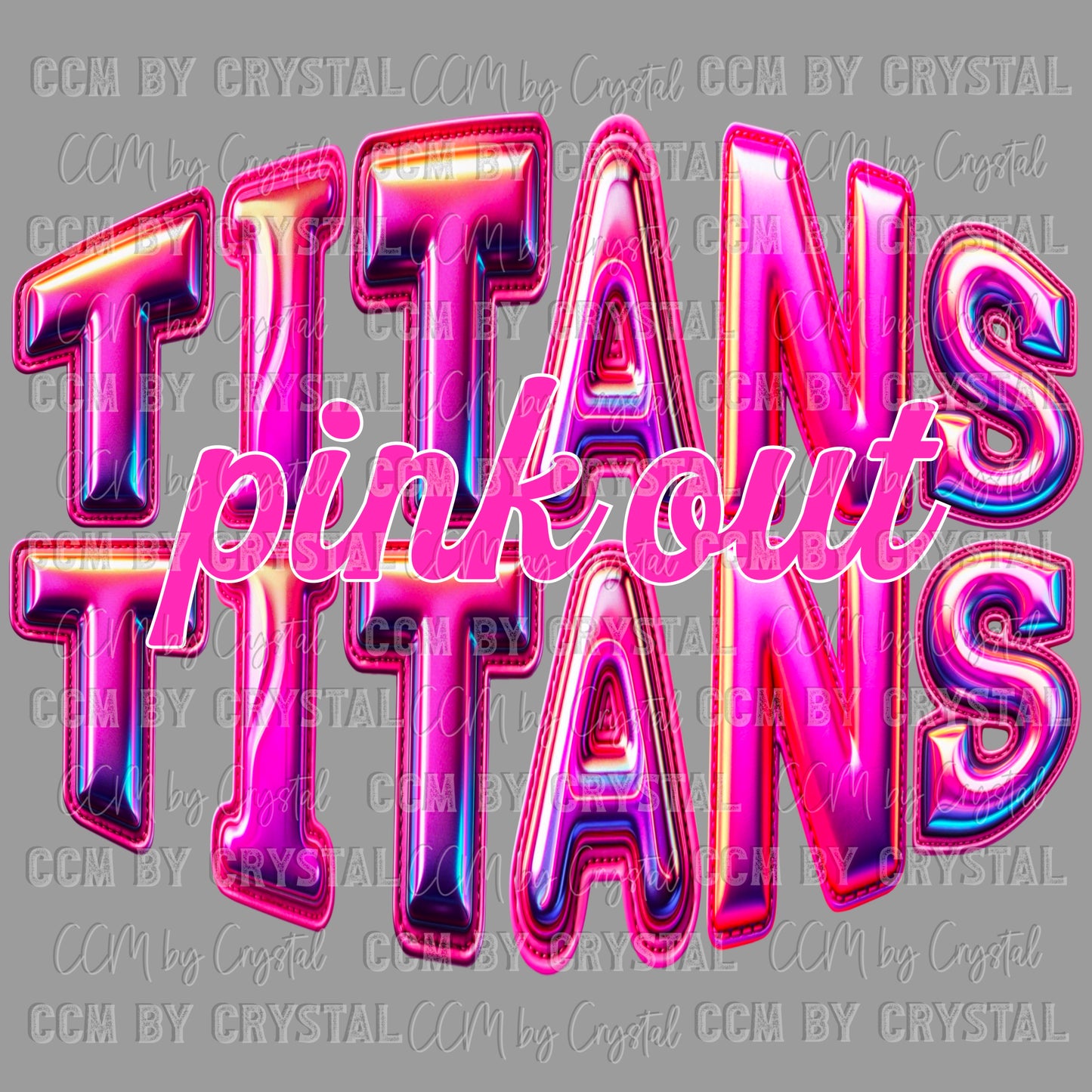 Titans Holographic Pink Out Ready to Press Transfer DTF Transfer Sublimation Transfer