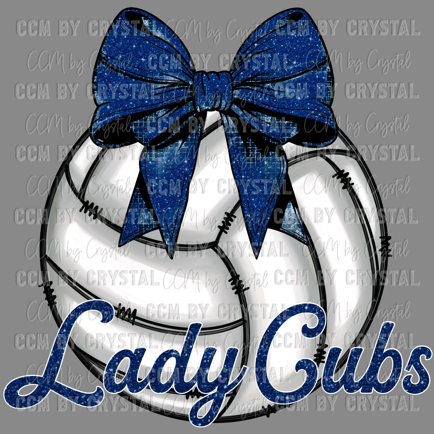 Lady Cubs Volleyball with Bow Coquette Bow Ready to Press Transfer DTF Transfer Sublimation Transfer