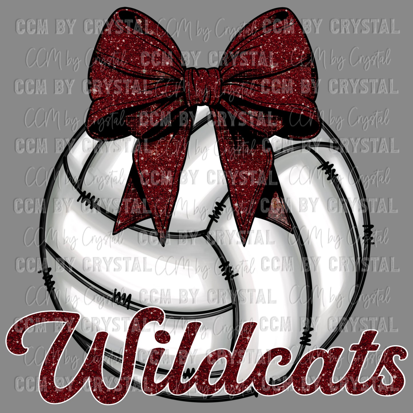 Wildcats Volleyball with Bow Coquette Bow PNG Digital File ONLY