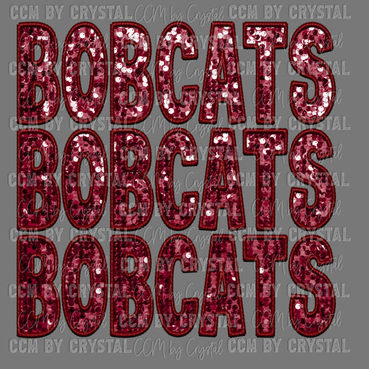 Bobcats Faux Sequins Faux Embroidery Ready to Press Transfer DTF Transfer Sublimation Transfer