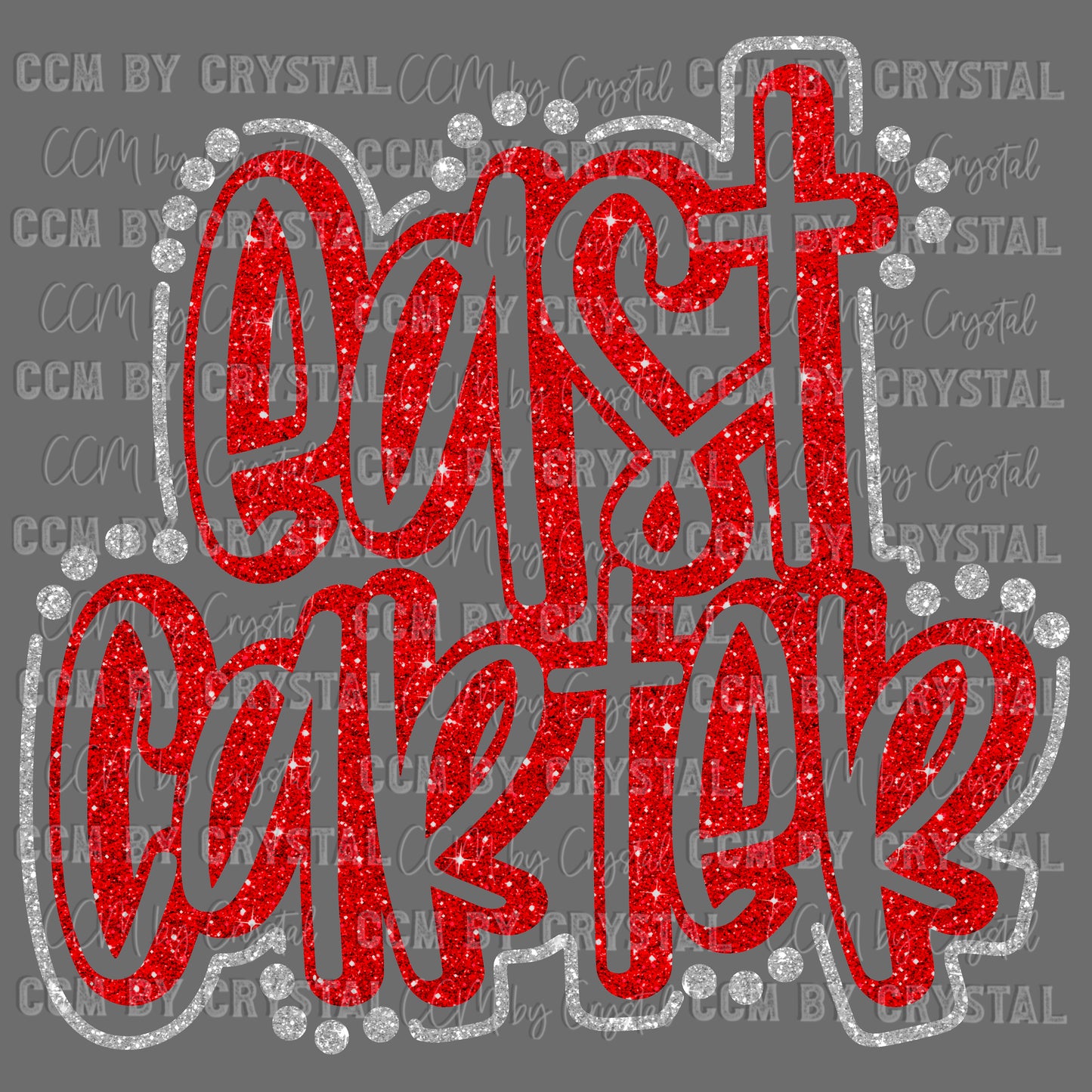 East Carter Faux Glitter Ready to Press Transfer DTF Transfer Sublimation Transfer