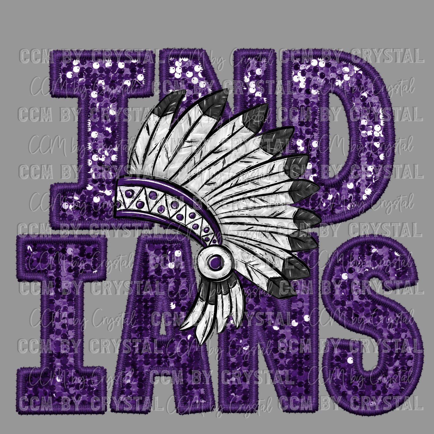 Indians Faux Sequins Faux Embroidery PNG Digital File ONLY