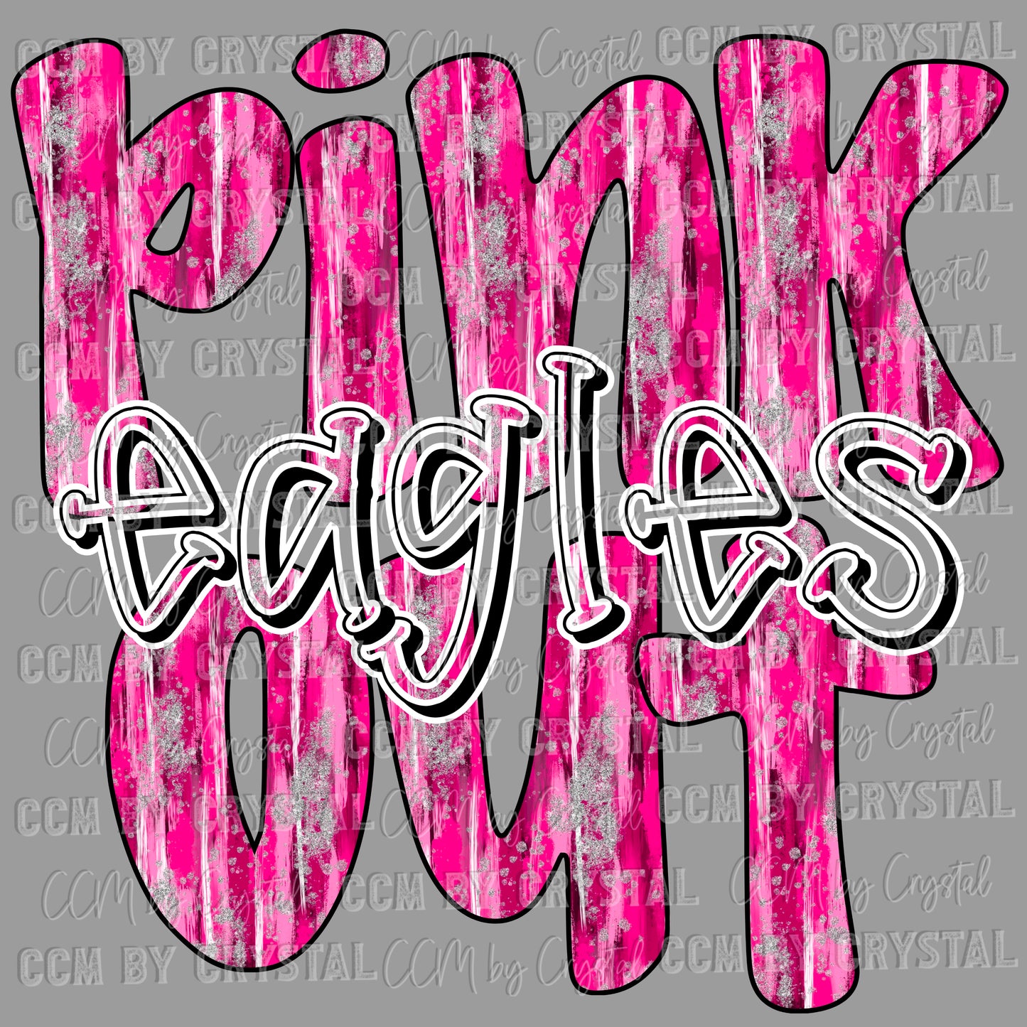 Pink Out Eagles Ready to Press Transfer DTF Transfer Sublimation Transfer