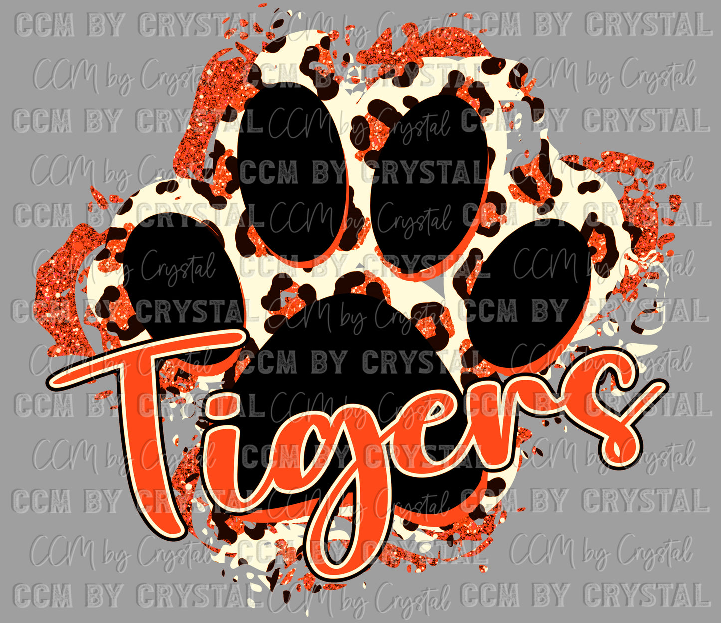 Tigers Paw Orange PNG Digital File ONLY