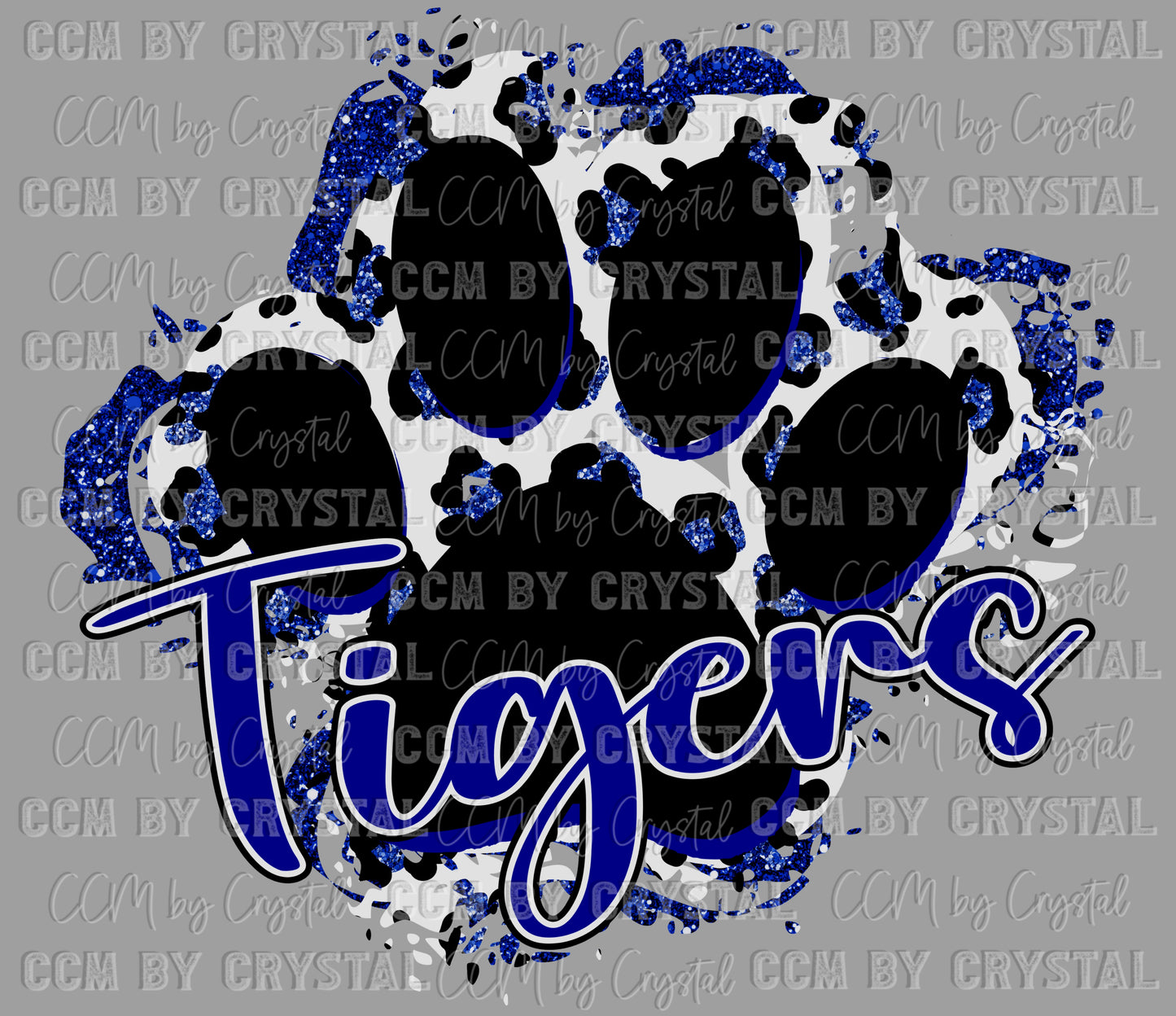 Tigers Paw Dark Blue Ready to Press Transfer DTF Transfer Sublimation Transfer