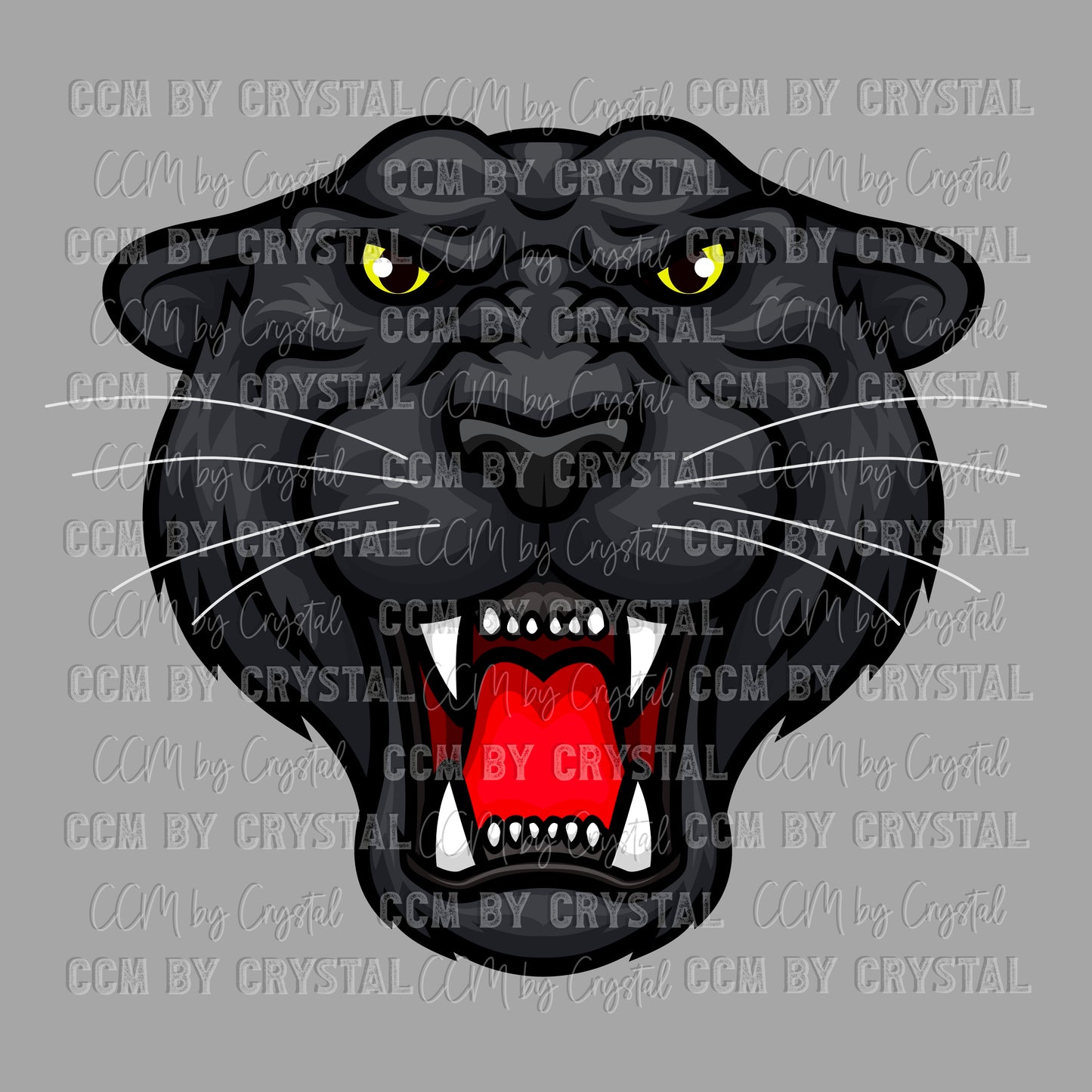 Panther Face Mascot Ready to Press Transfer DTF Transfer Sublimation Transfer