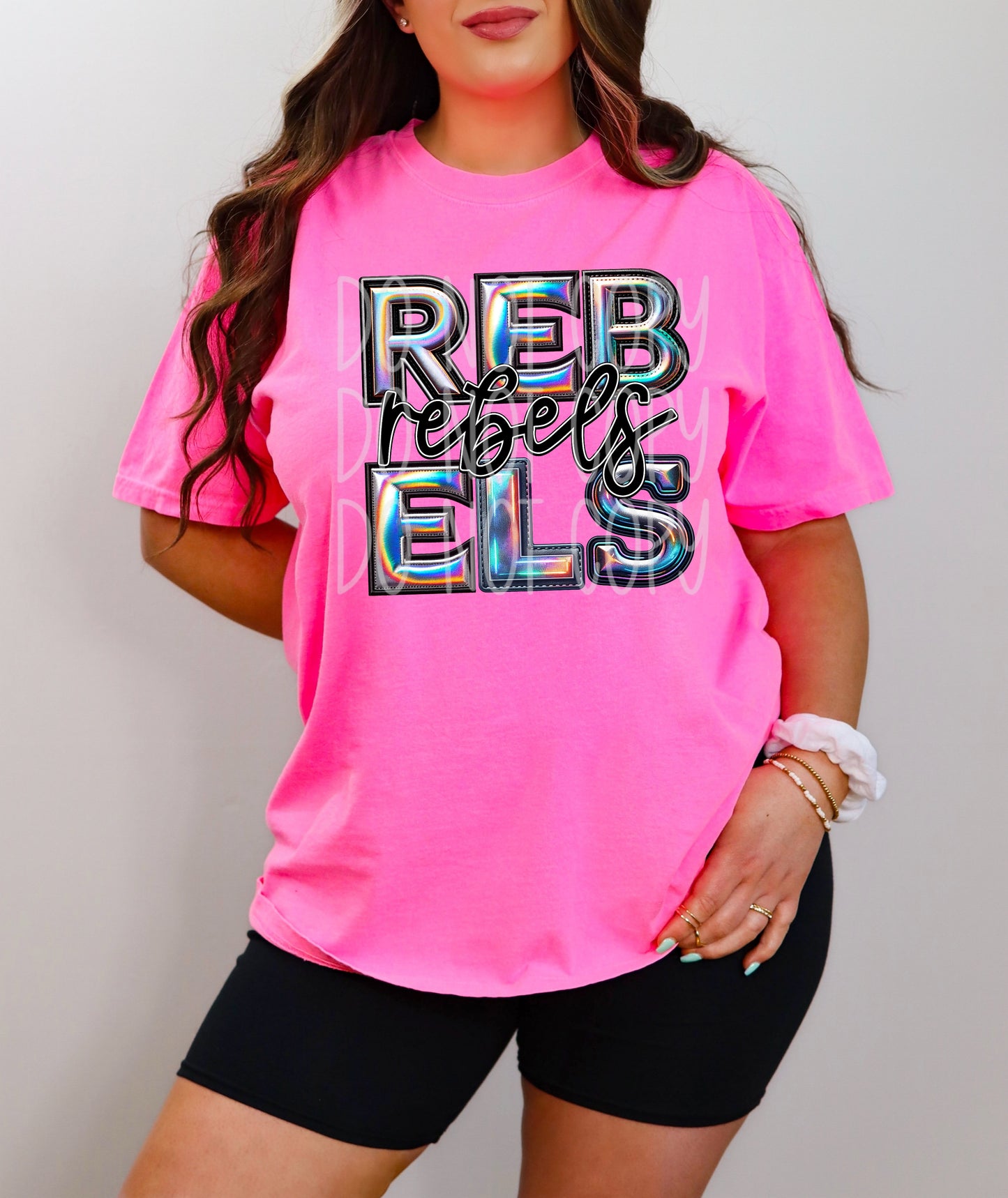 Rebels Mascot Iridescent Effect Ready to Press Transfer DTF Transfer Sublimation Transfer