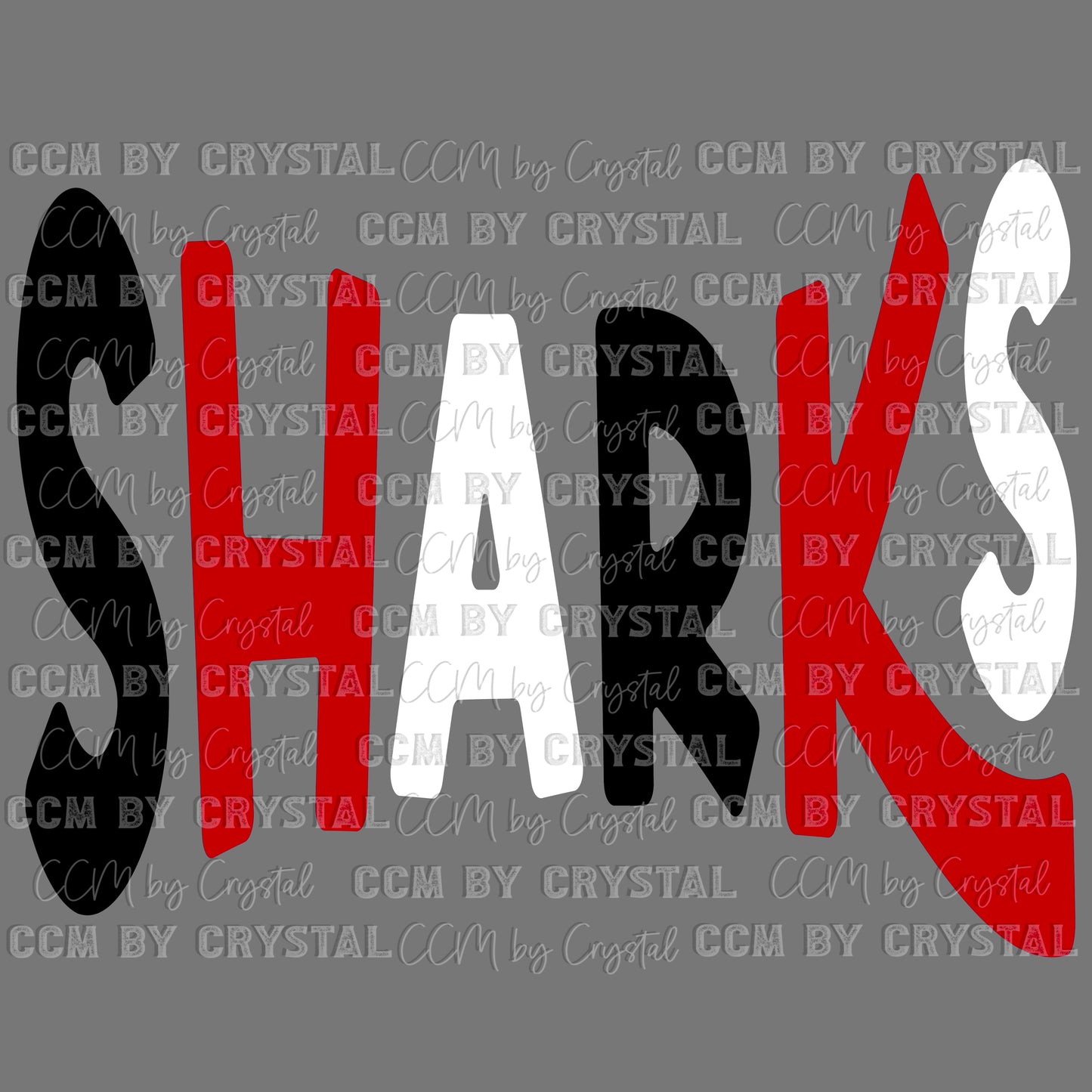 Sharks Mascot Ready to Press Transfer DTF Transfer Sublimation Transfer