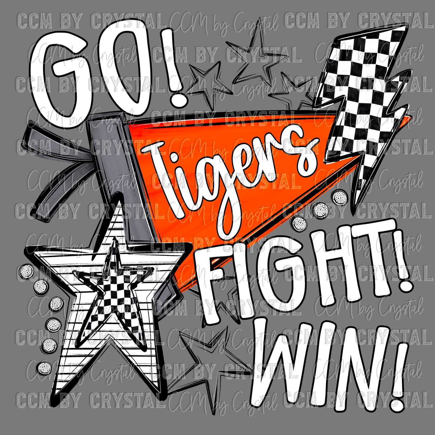 Go Fight Win Tigers Mascot Ready to Press Transfer DTF Transfer