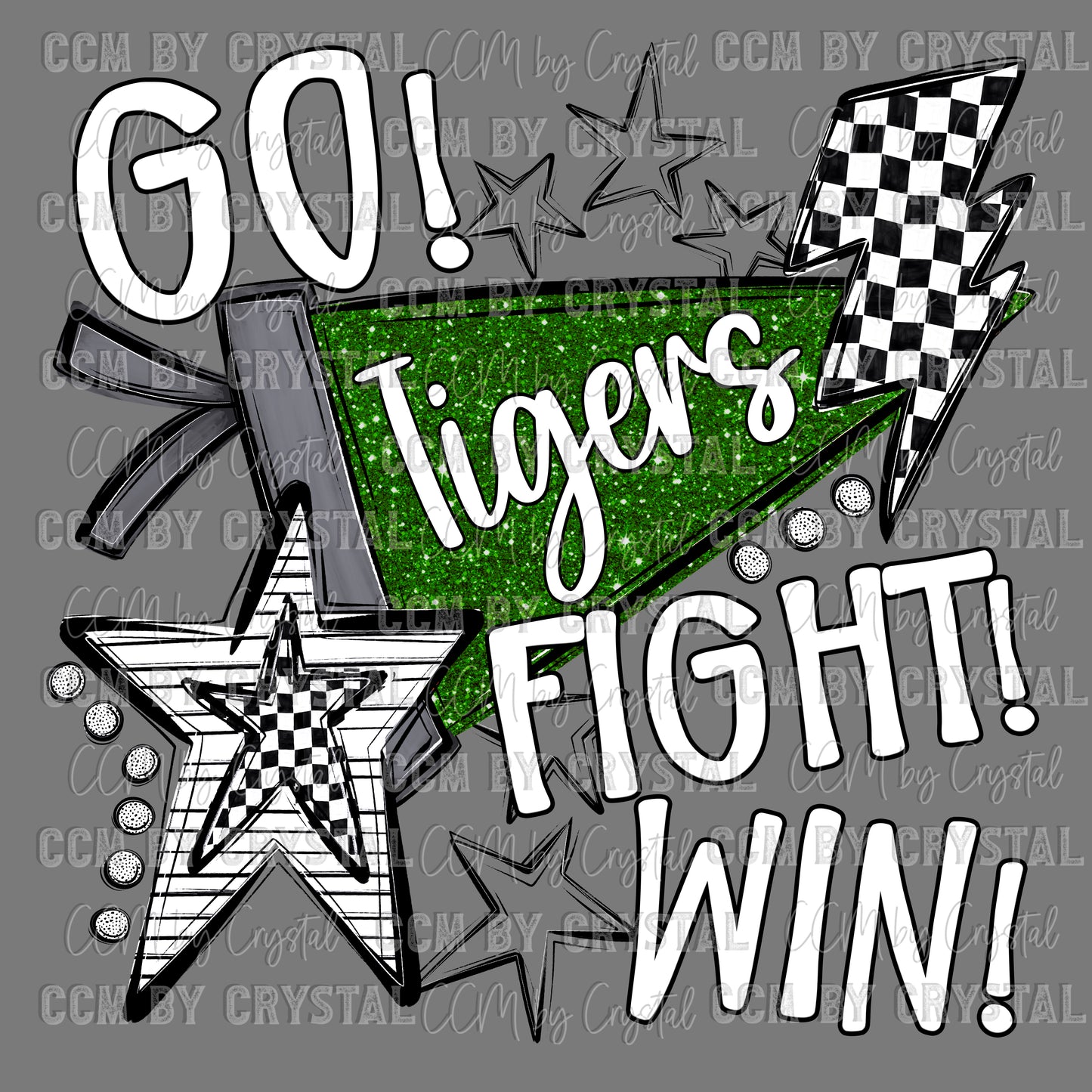 Go Fight Win Tigers Mascot Ready to Press Transfer DTF Transfer