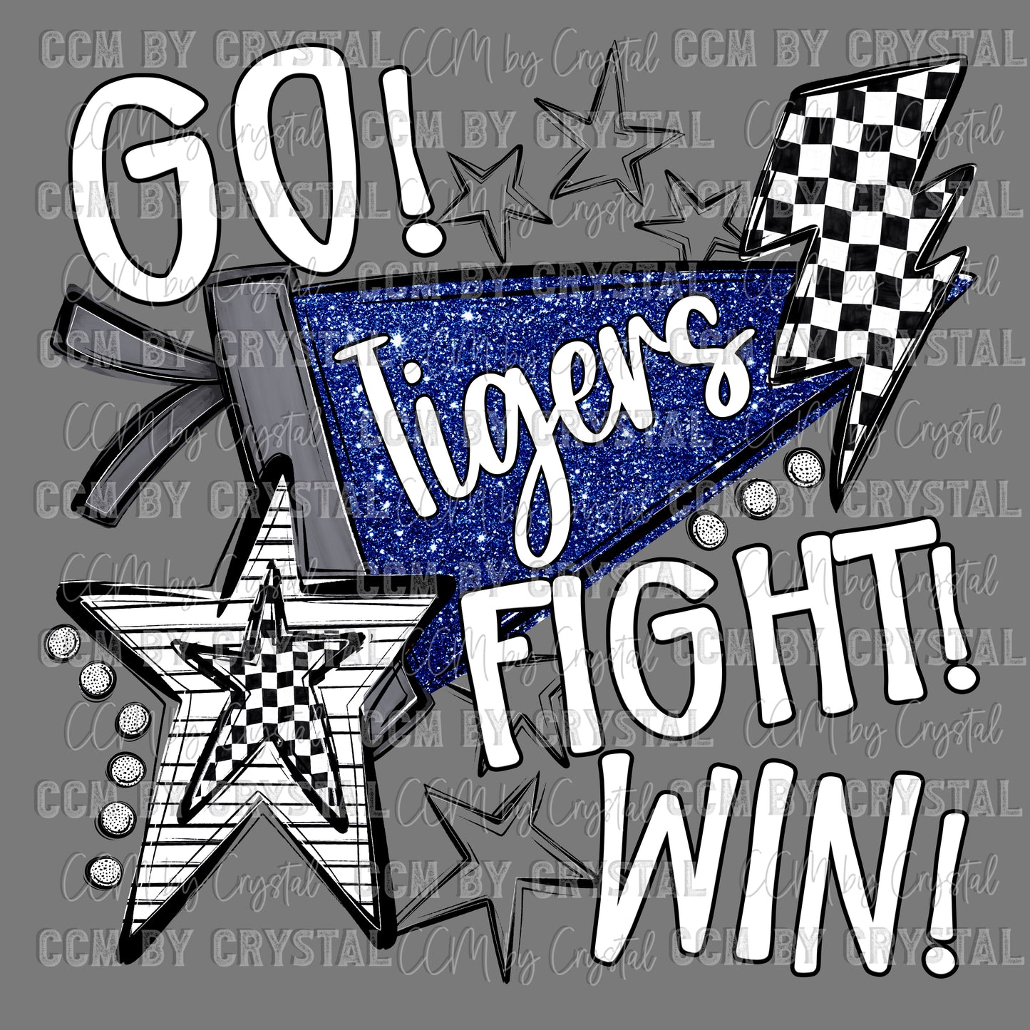 Go Fight Win Tigers Mascot Ready to Press Transfer DTF Transfer