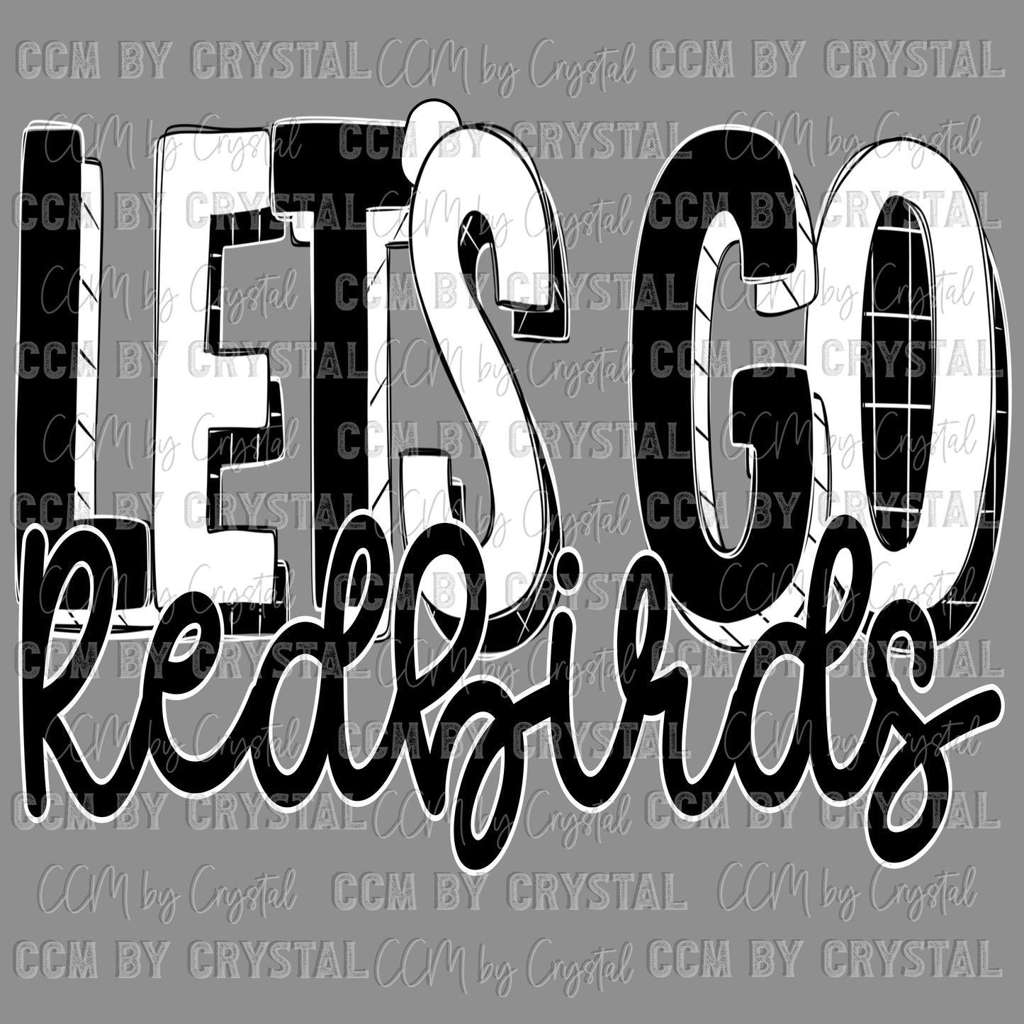 Let’s Go Redbirds Mascot Ready to Press Transfer DTF Transfer