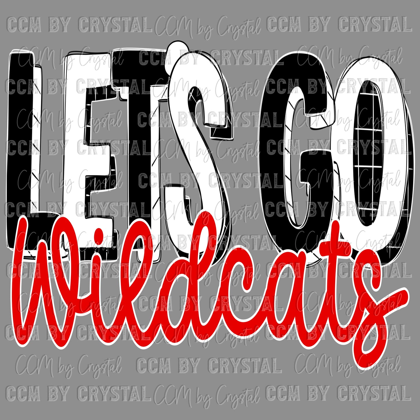 Let’s Go Wildcats Mascot Ready to Press Transfer DTF Transfer