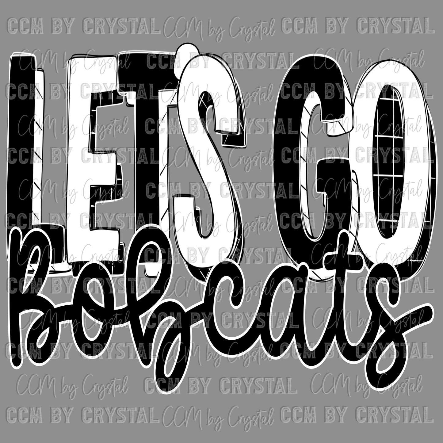 Let’s Go Bobcats Mascot Ready to Press Transfer DTF Transfer