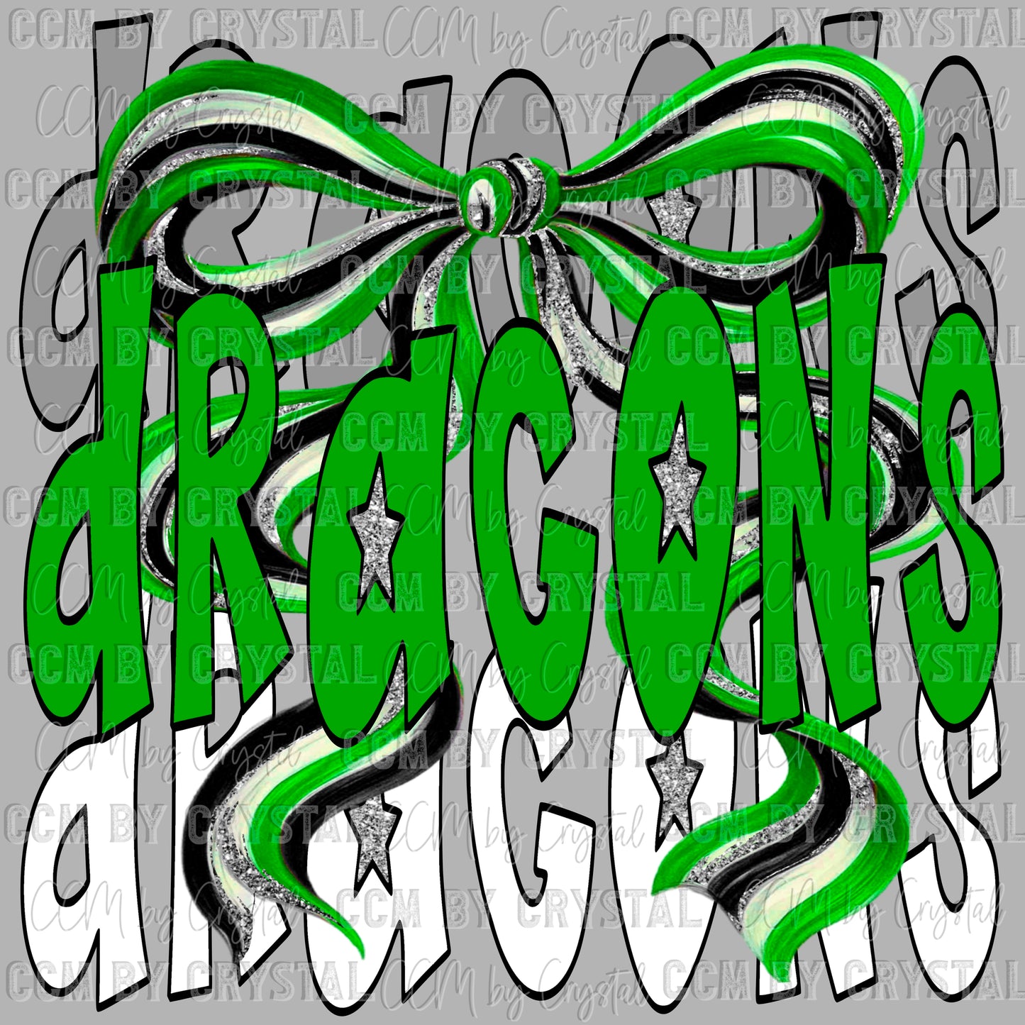 Dragons Mascot Green Ready to Press Transfer DTF Transfer Sublimation Transfer