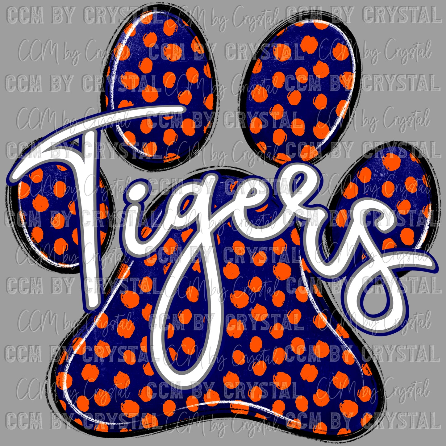 Tigers Paw Mascot Ready to Press Transfer DTF Transfer Sublimation Transfer