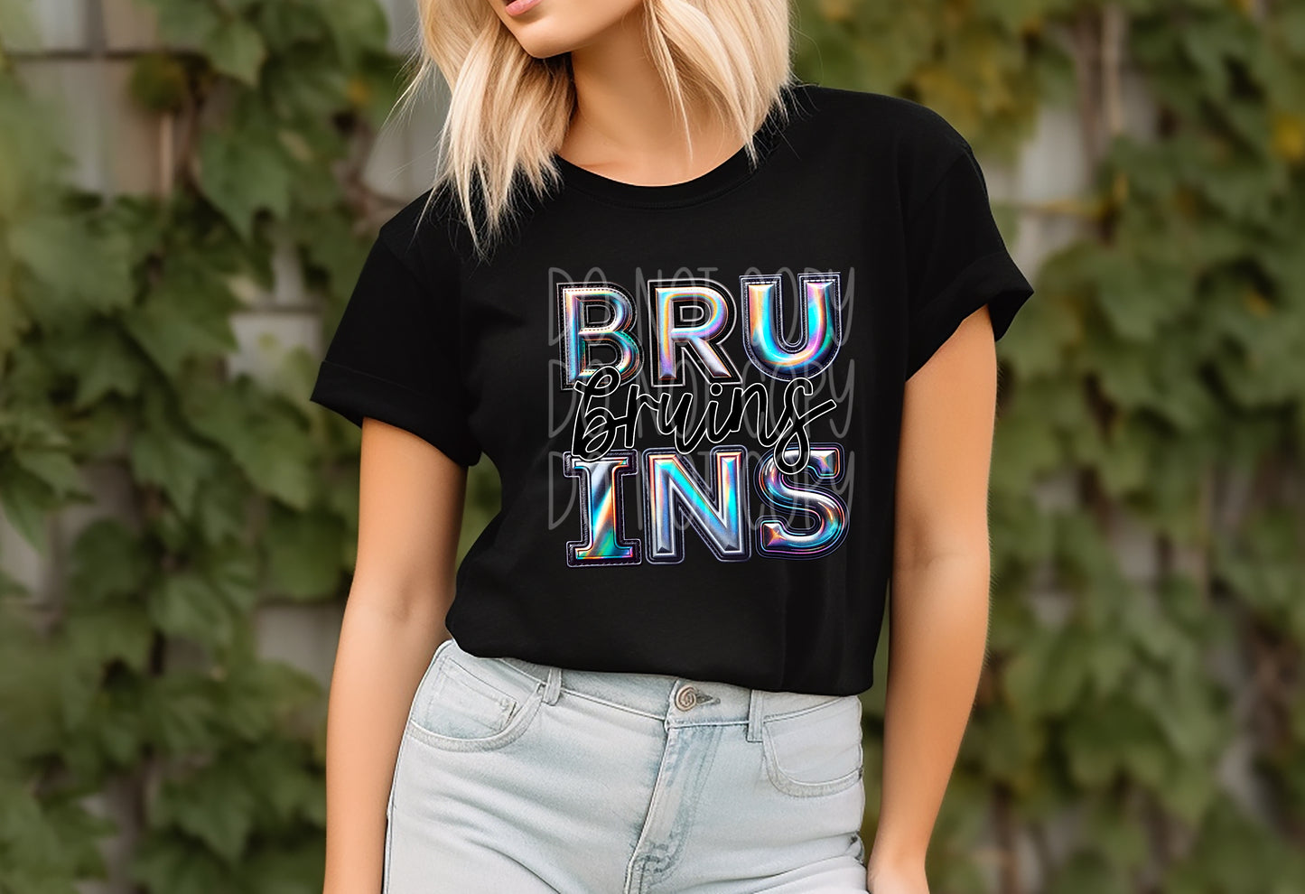 Bruins Mascot Iridescent Effect Ready to Press Transfer DTF Transfer Sublimation Transfer