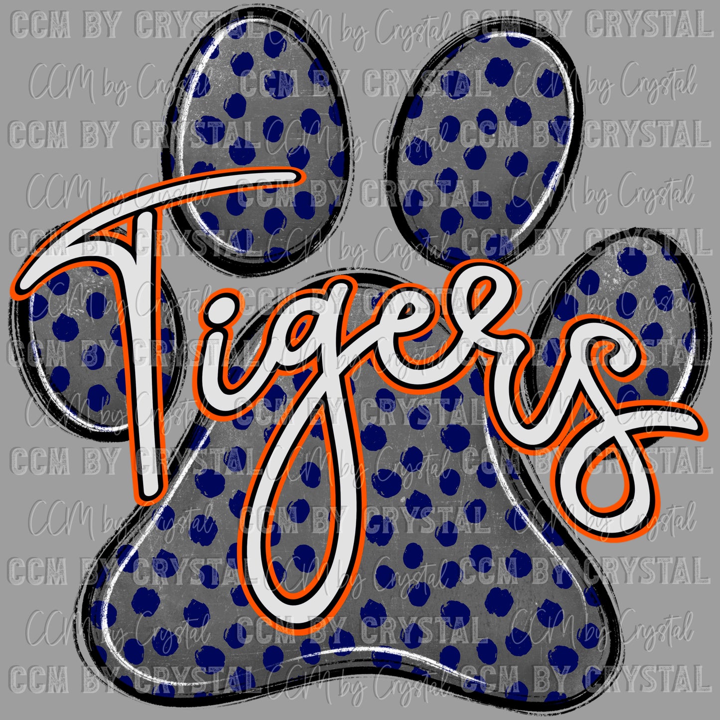 Tigers Paw Mascot Ready to Press Transfer DTF Transfer Sublimation Transfer