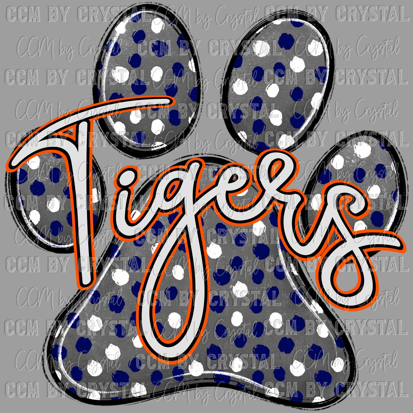 Tigers Paw Mascot Ready to Press Transfer DTF Transfer Sublimation Transfer
